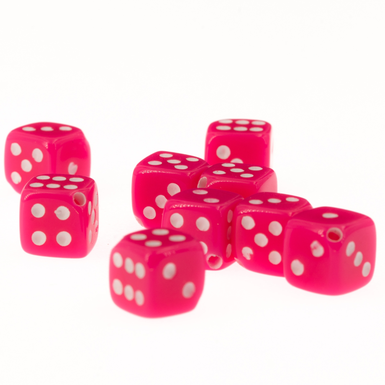 8mm Würfelperle  - rosa  Satt,