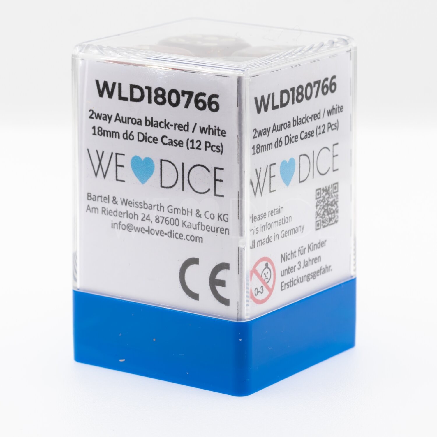 {effekt} glitzer rot schwarz / gold 18mm W6 Set (12 Stück)