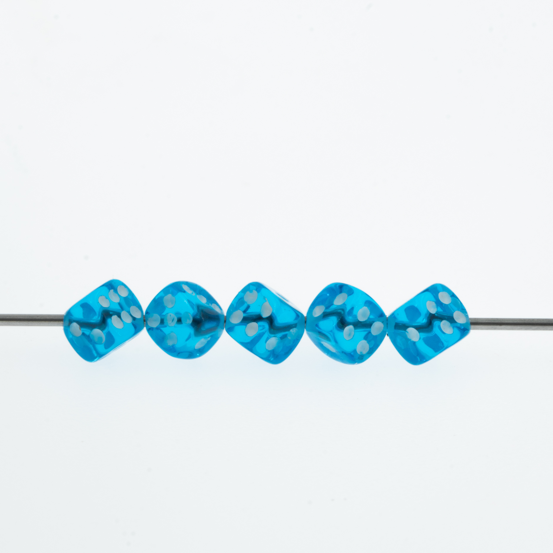  5mm Dice bead - caribbean blue Translucent, in