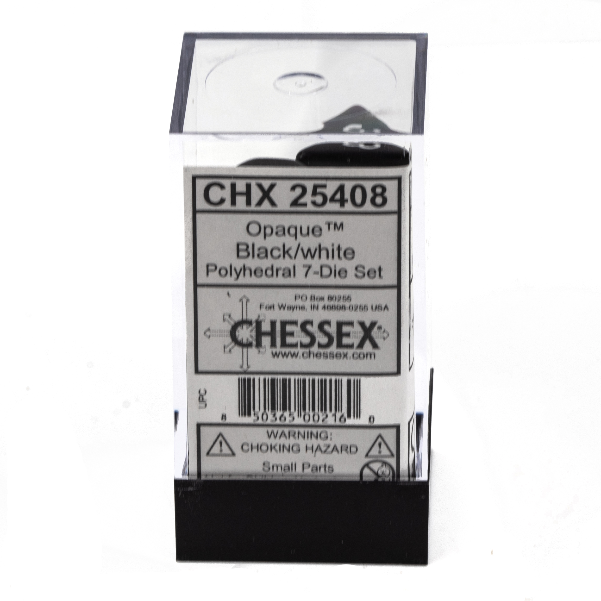 Satt Polyhedral schwarz / weiß 7-Würfel Set