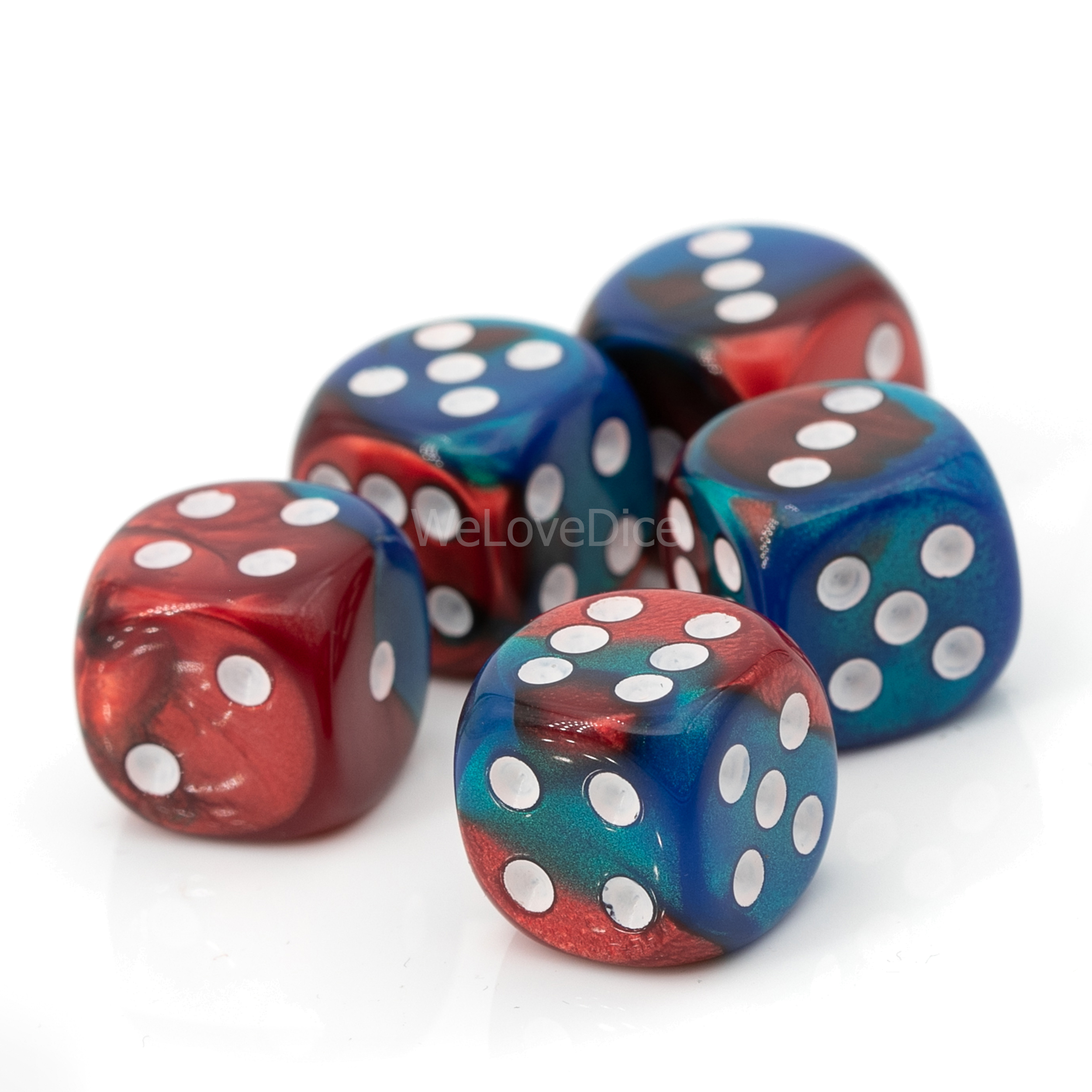 16mm W6 Würfel in rot blau /weiß