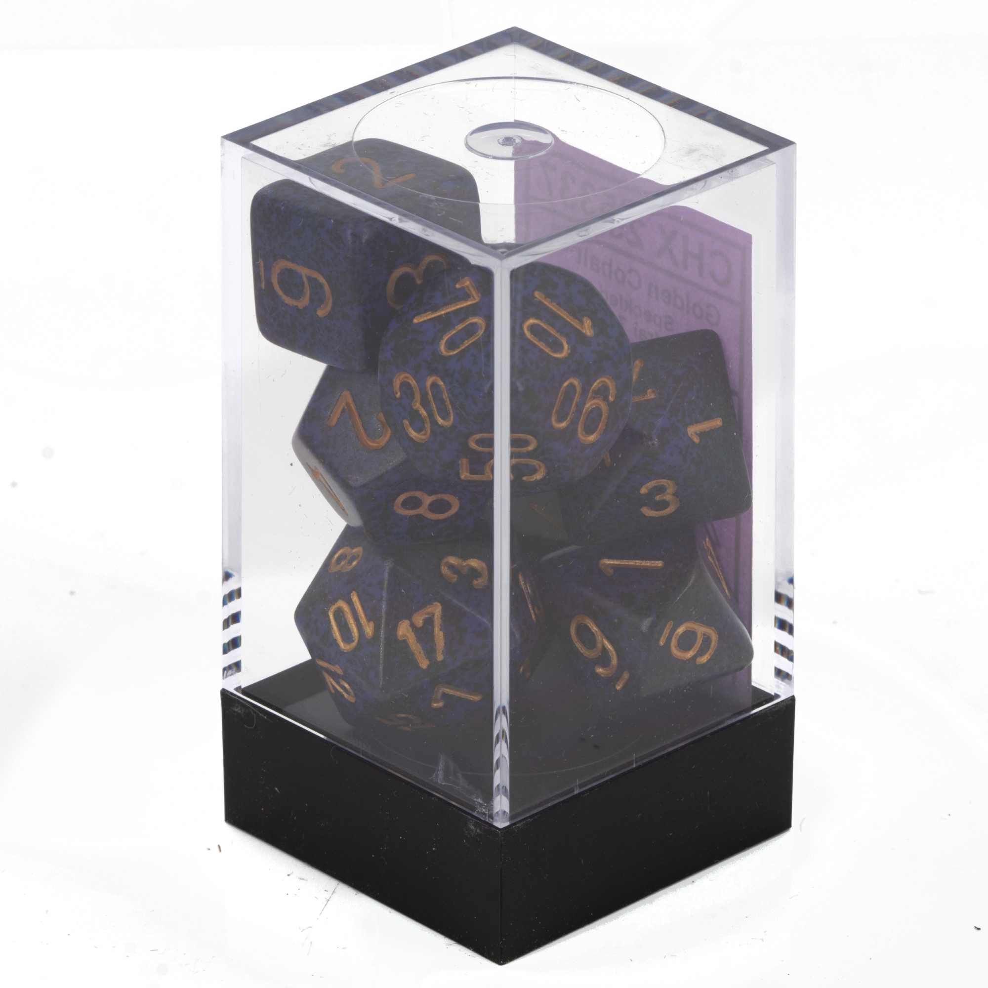 Speckled® Polyhedral Golden Cobalt 7-Würfel Set