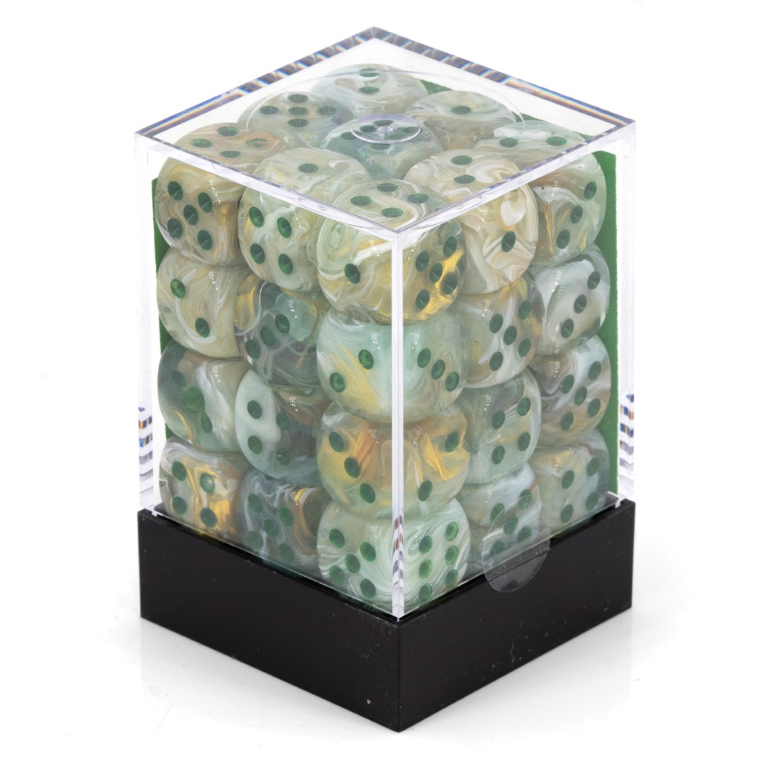 Marble  Grün / Dunkelgrün 12mm W6 Würfel Set (36 Würfel)