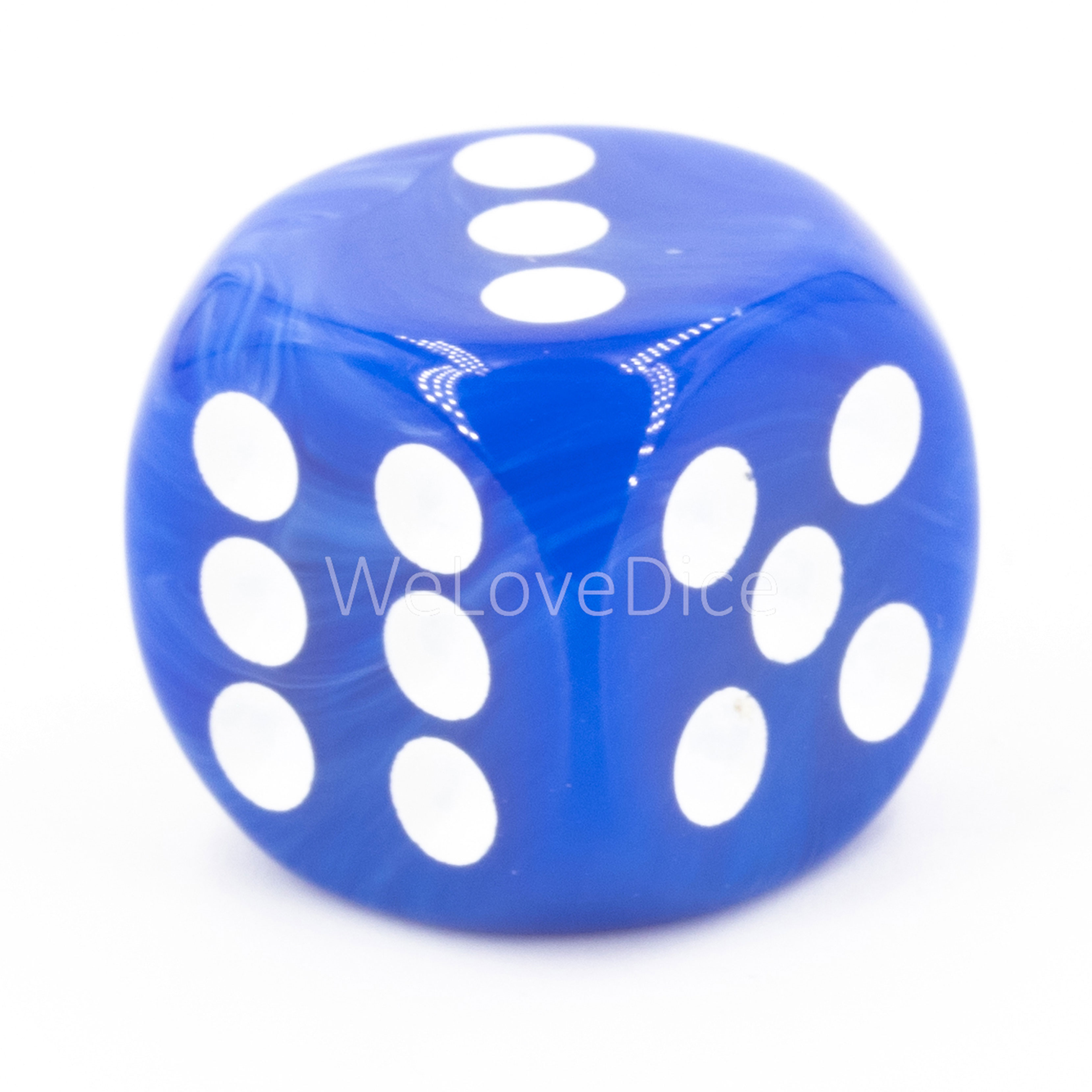 22mm W6 Würfel in jeans blau / weiß