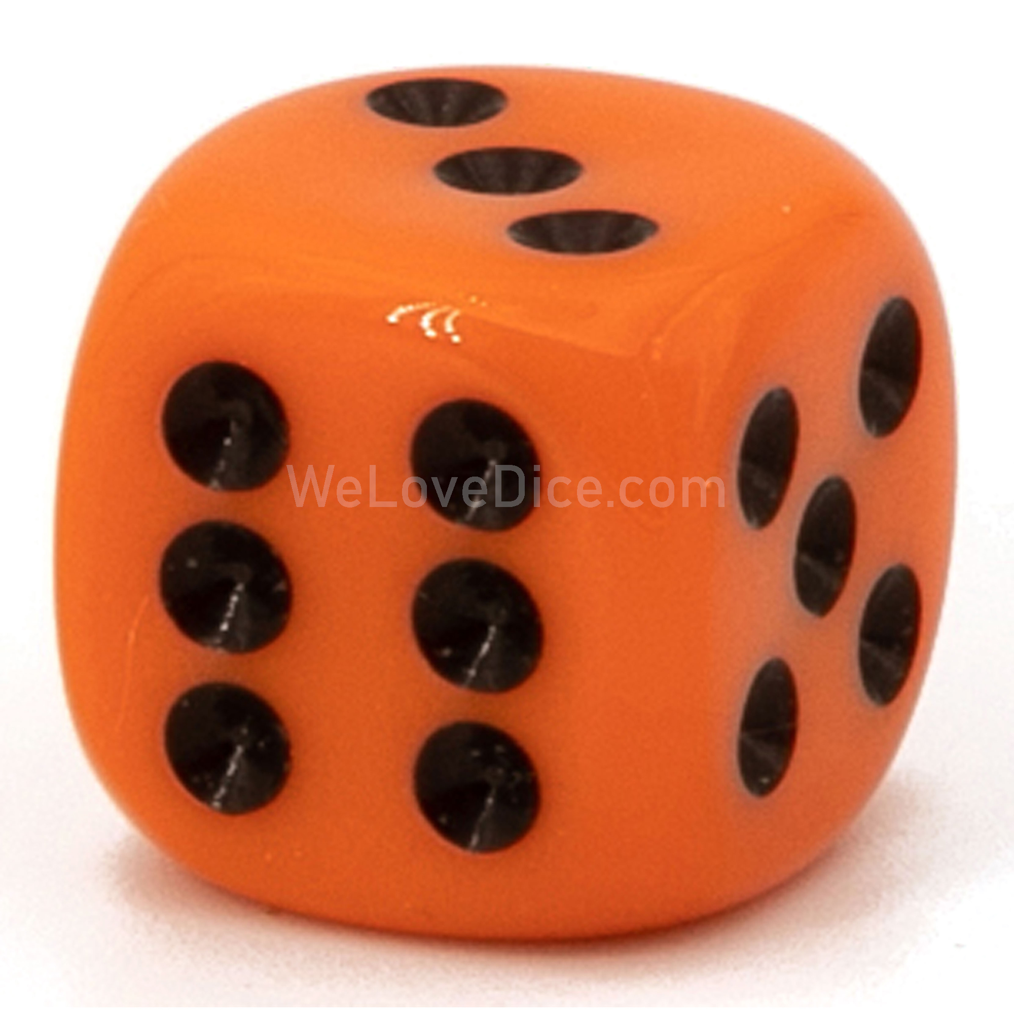 25mm W6 Würfel in orange / schwarz