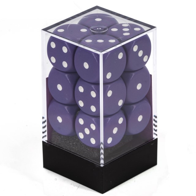 Satt lila / weiß 16mm W6 Würfel Set (12 Würfel)