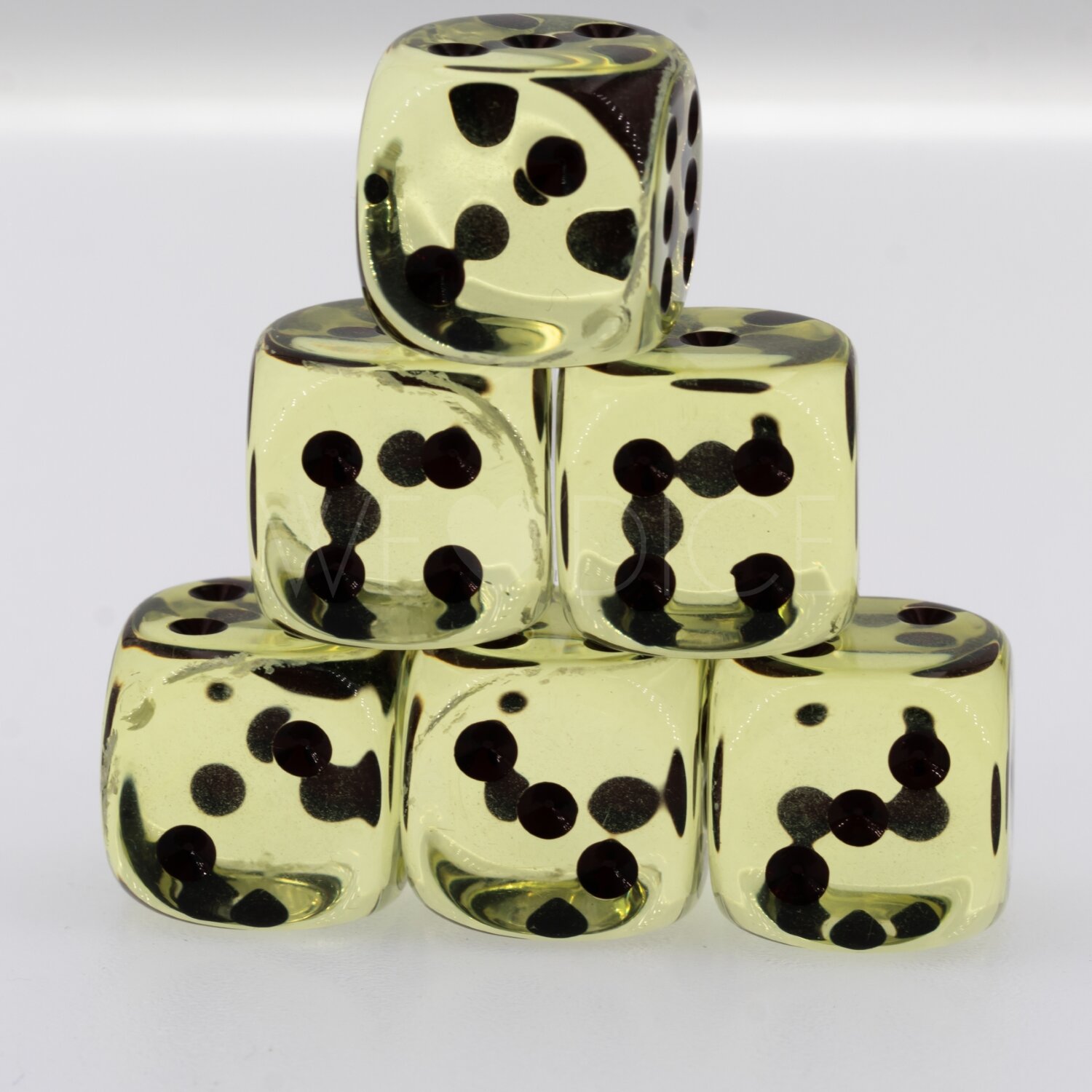 16mm  D6 Dice in yellow / brown