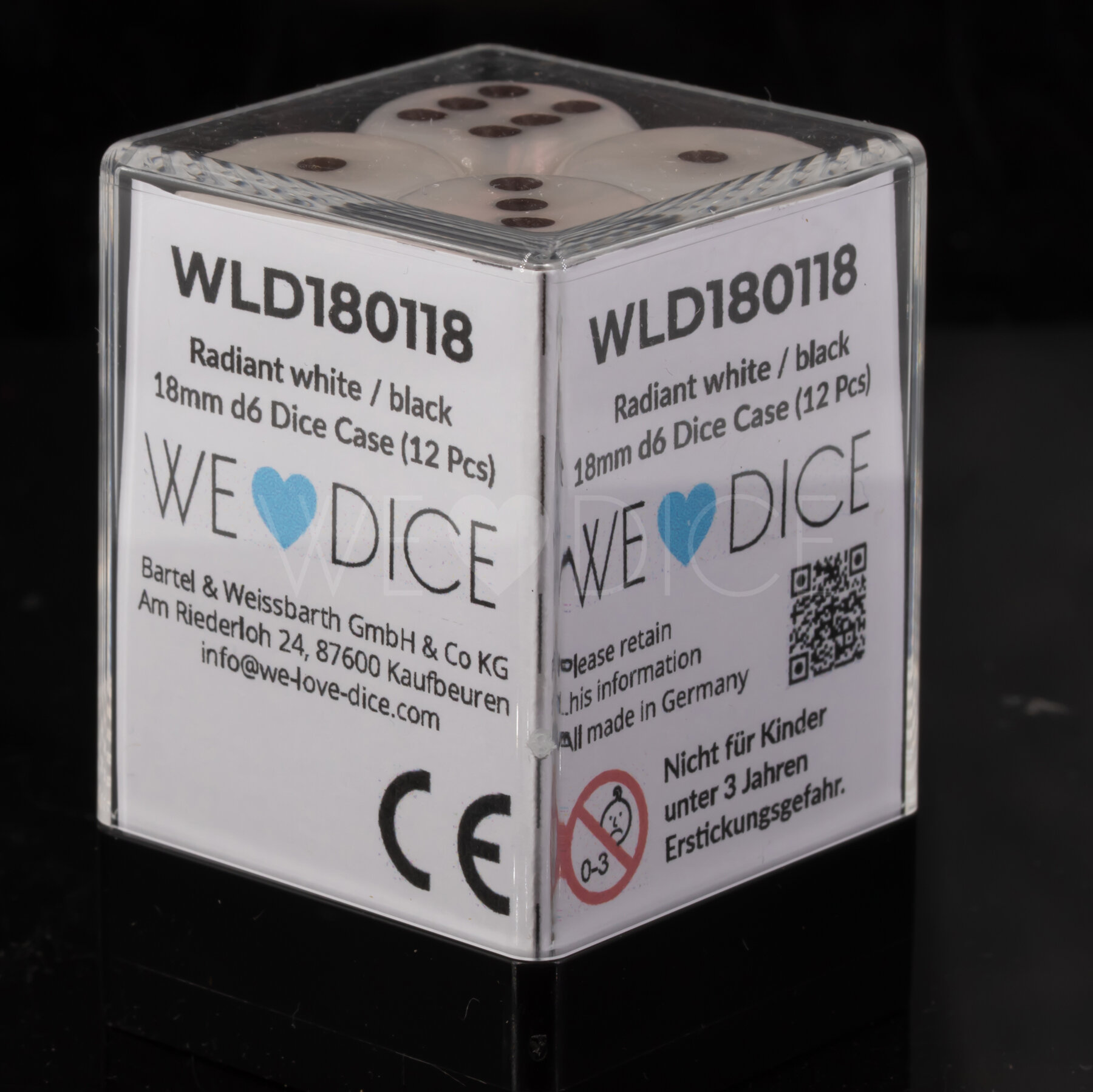 weiß / schwarz 18mm W6 Set (12 Stück)