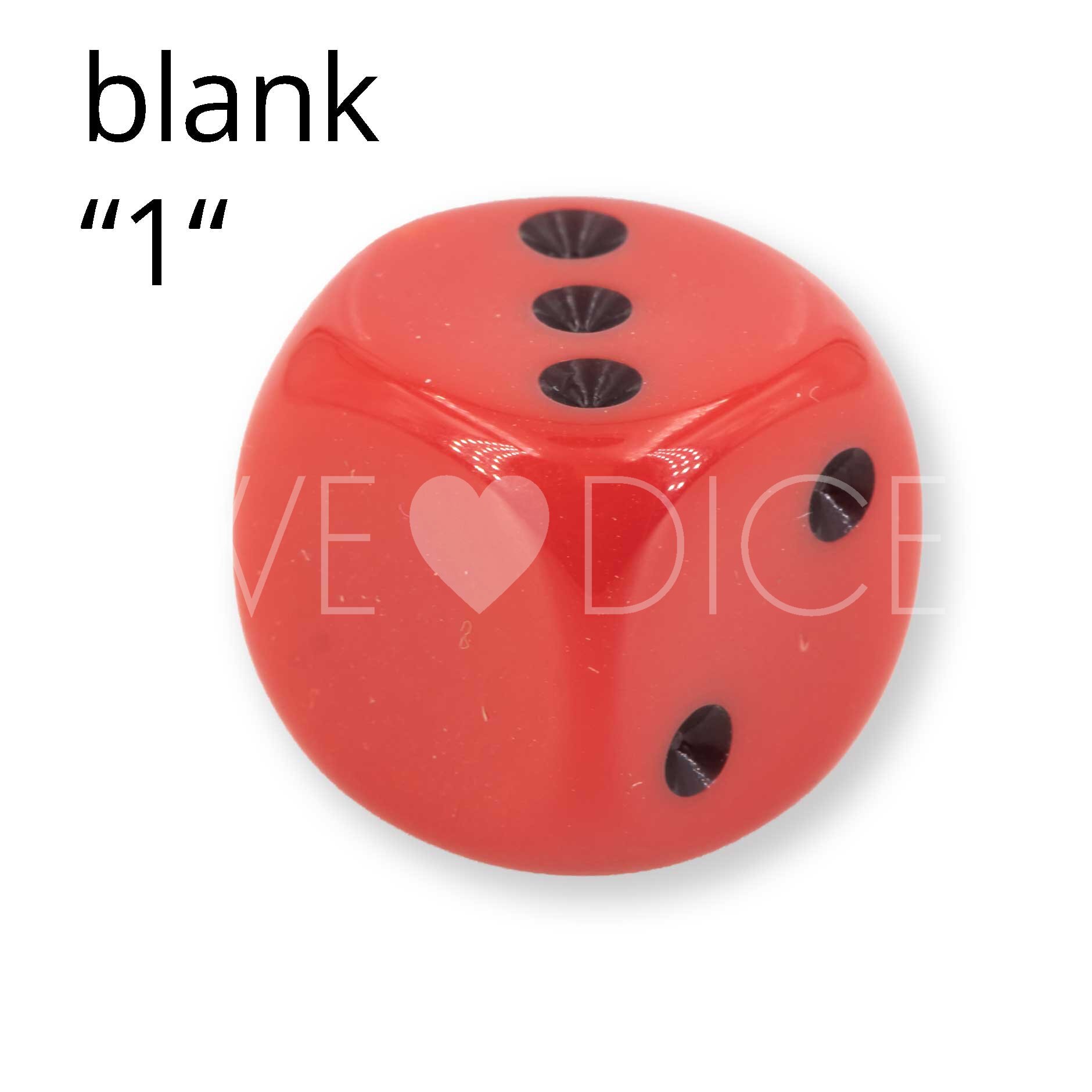 16mm Dice in red / black Opaque no "6"