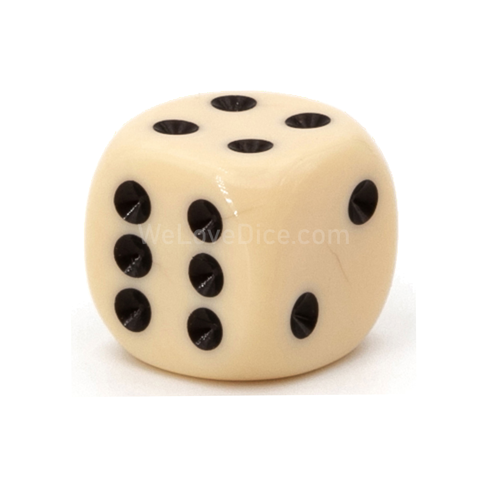 8mm  D6 Dice in ivory  / black Opaque