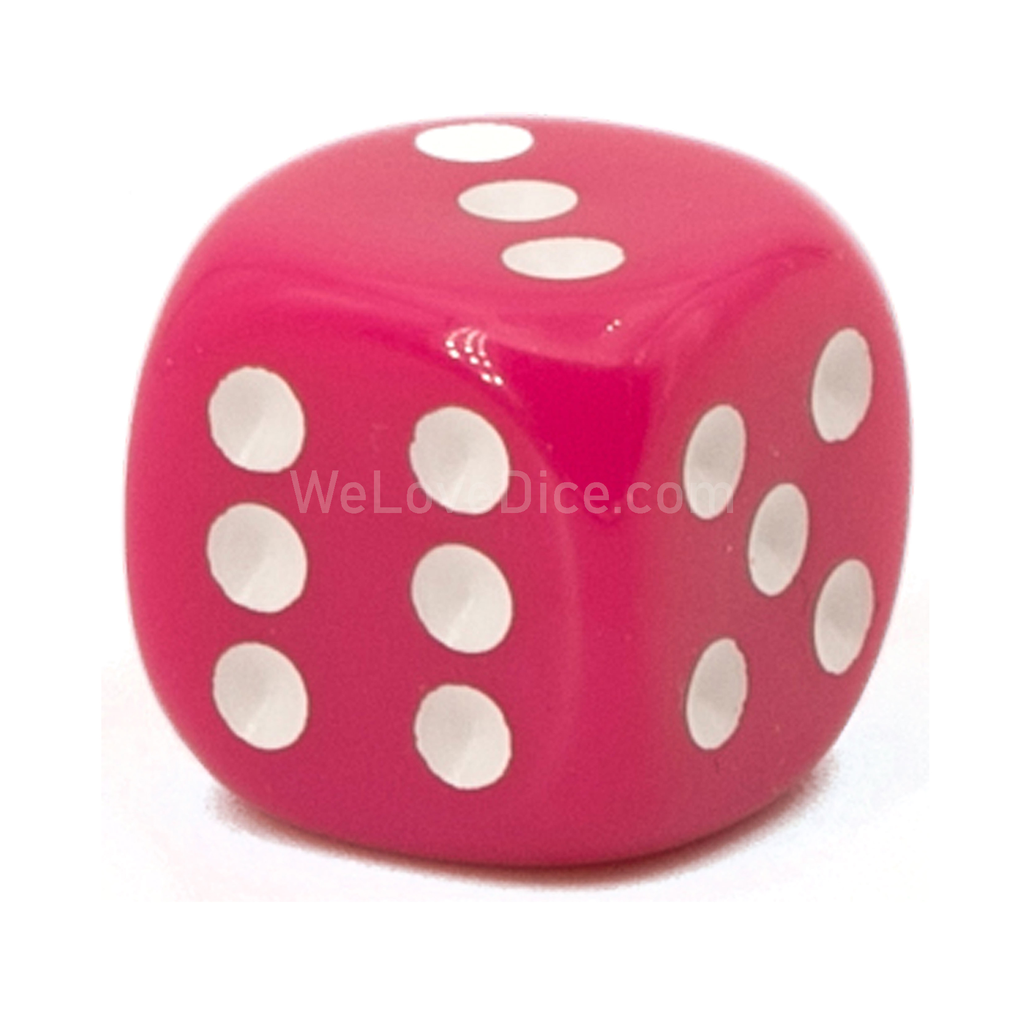 22mm  D6 Dice in pink / white
