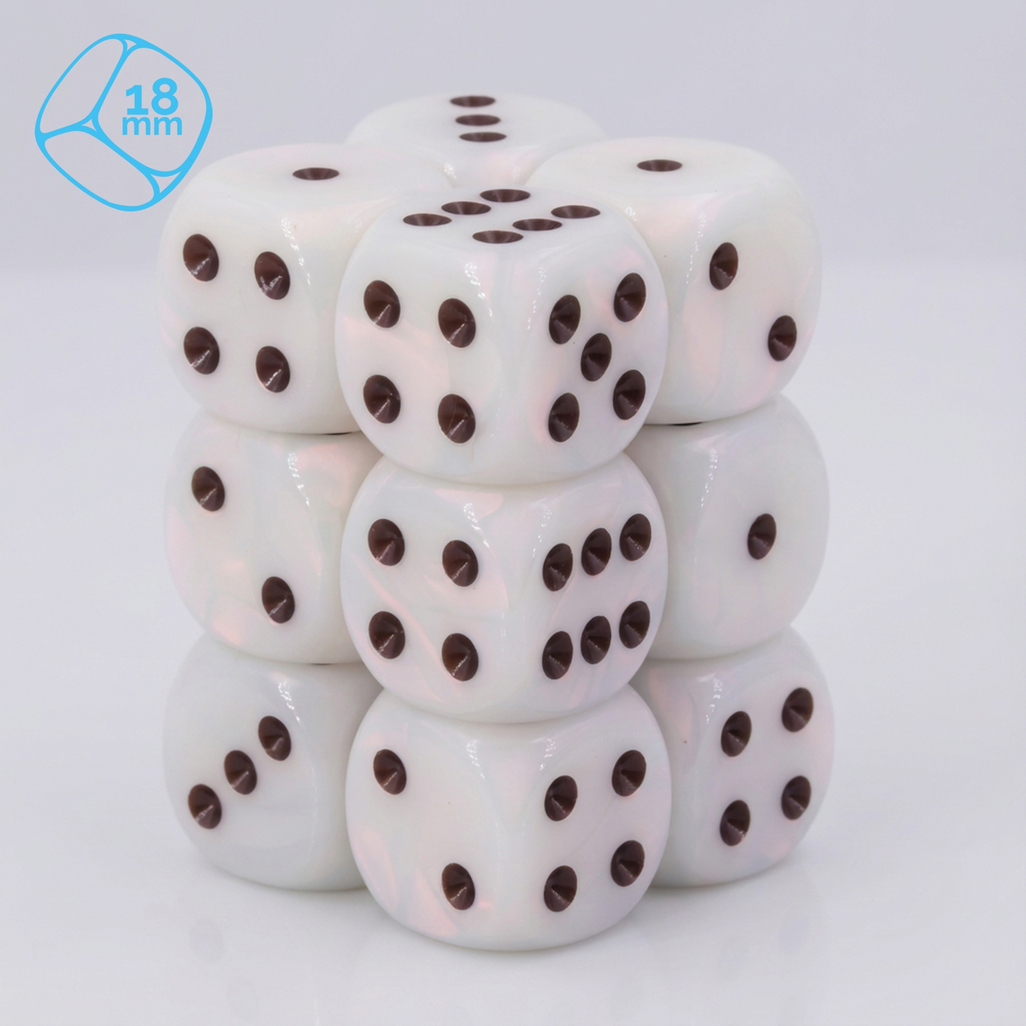 weiß / schwarz 18mm W6 Set (12 Stück)