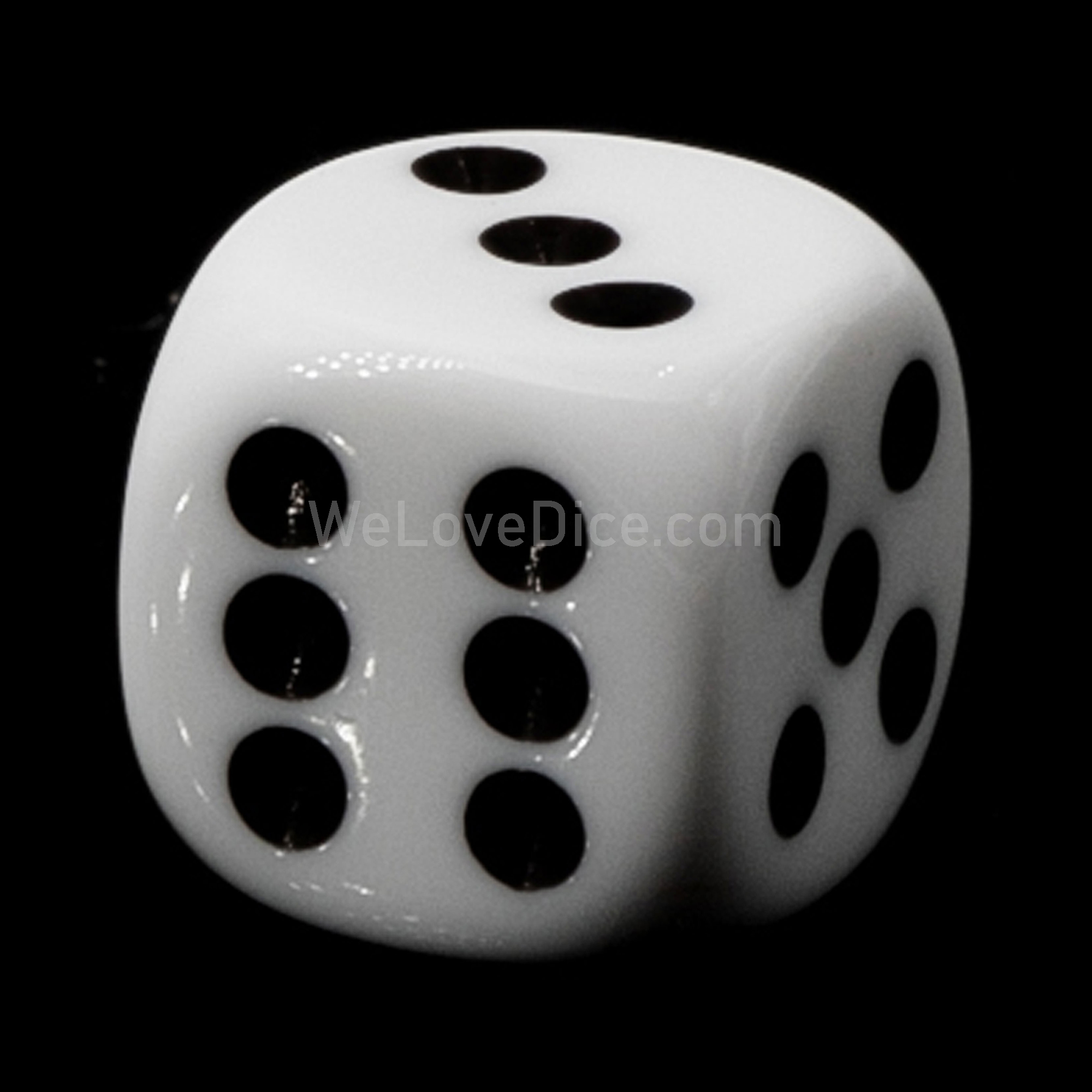 22mm W6 Würfel in weiss / schwarz