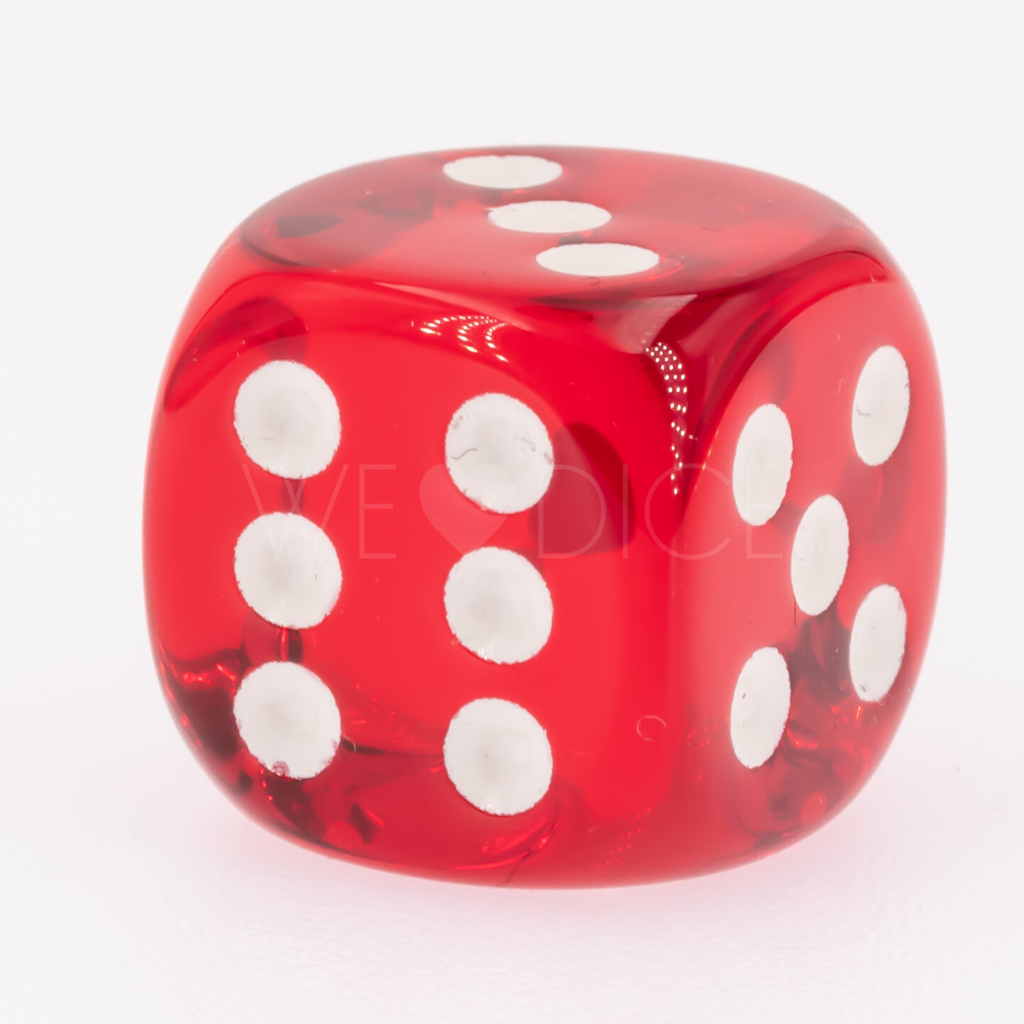 Translucent Red / white  D6