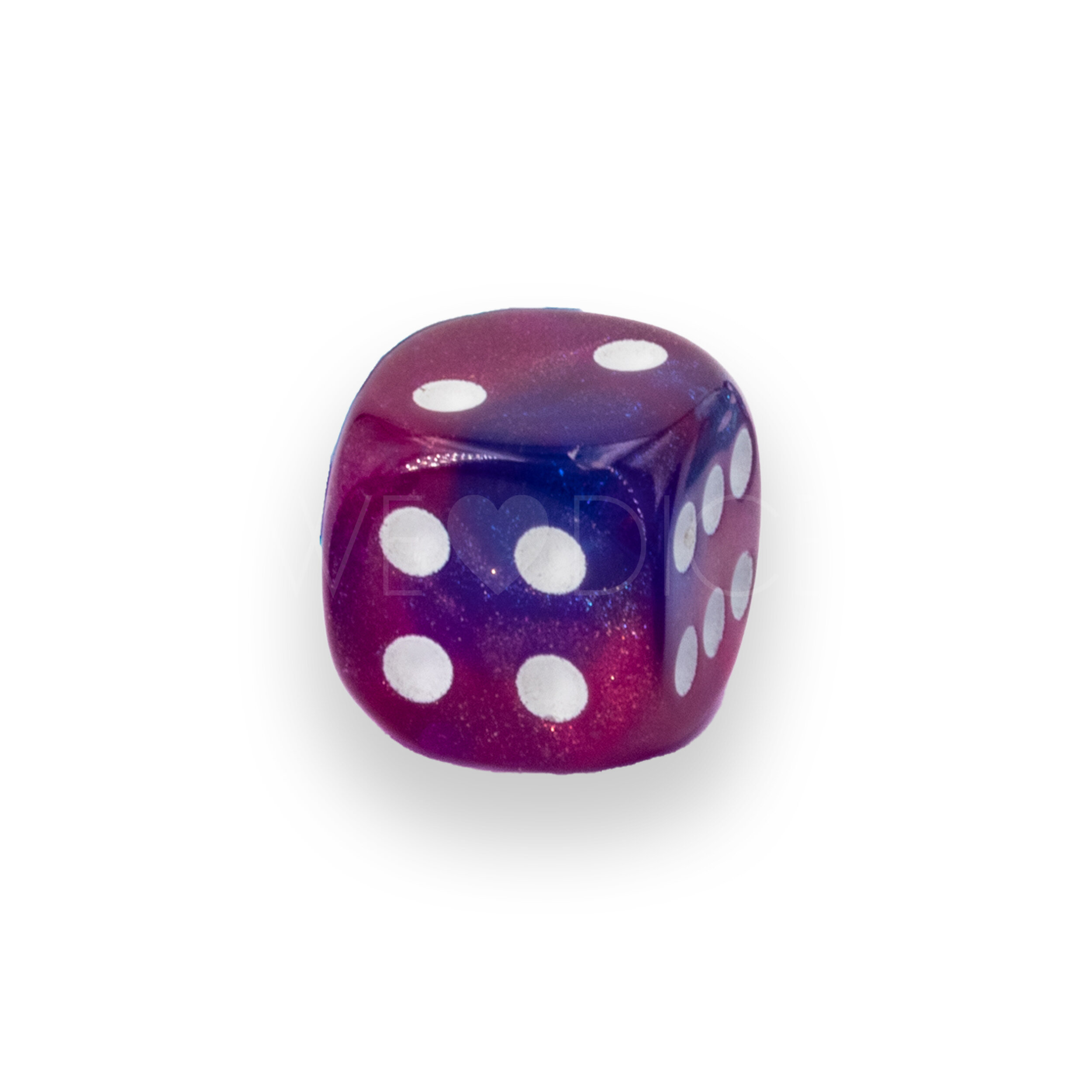 12mm W6 Würfel in 2Ton Magenta-cyan / weiss