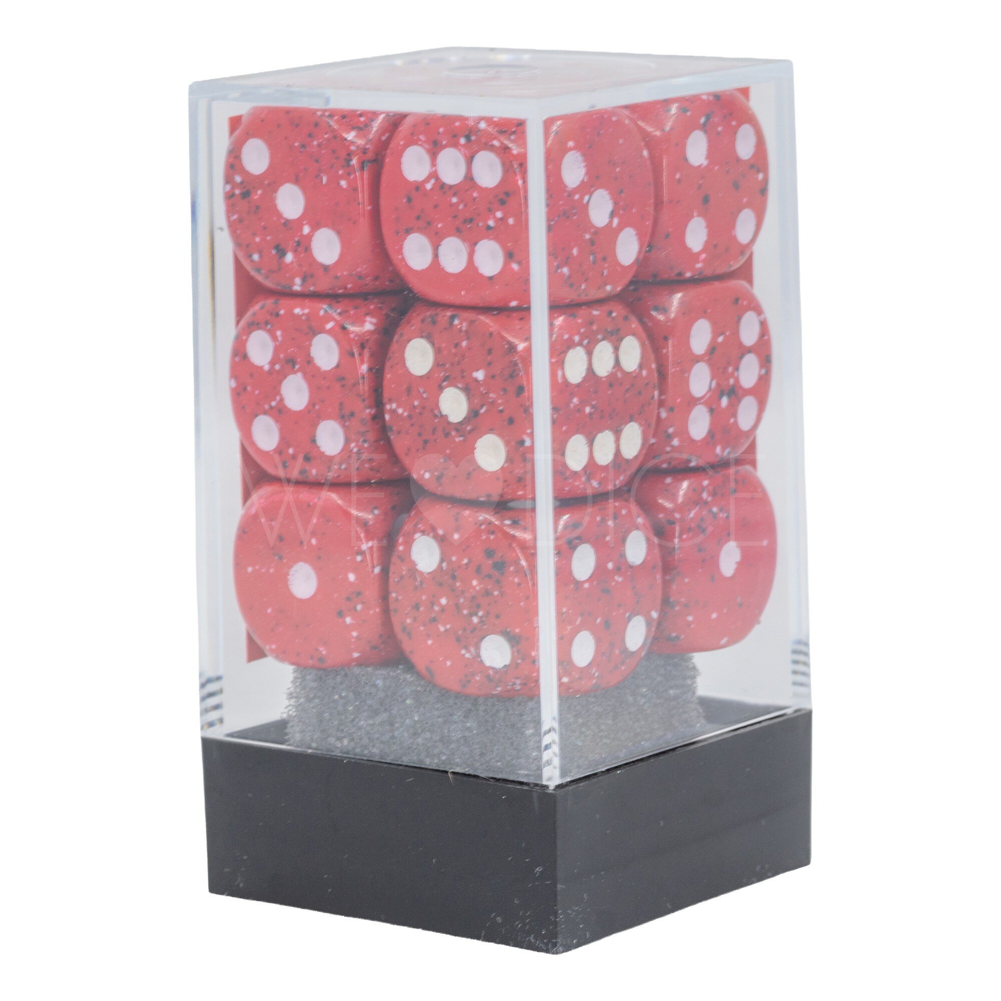 Speckled® Lava Stone / white 16mm W6 Würfel Set (12 Würfel)