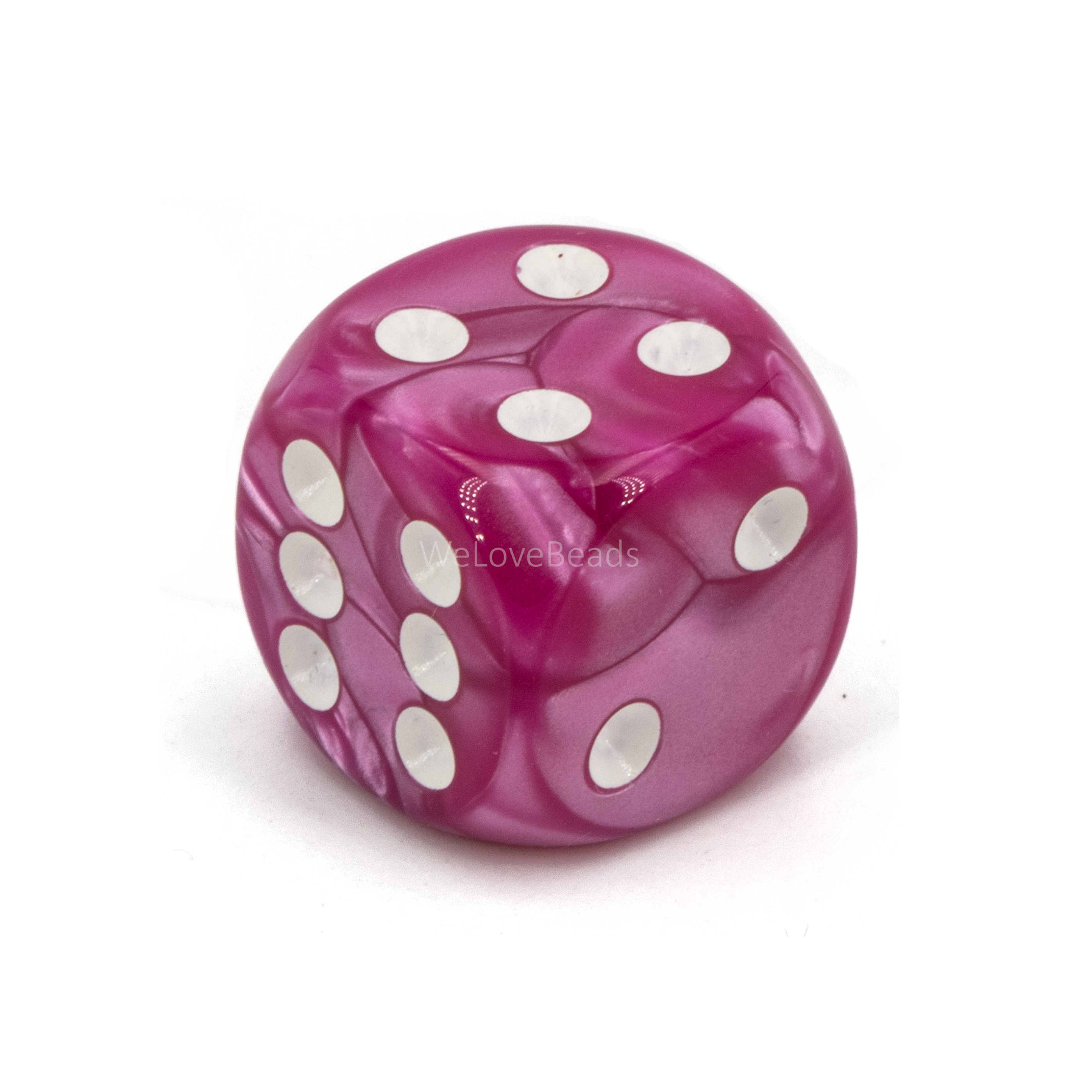 16mm W6 Würfel in lila / weiss