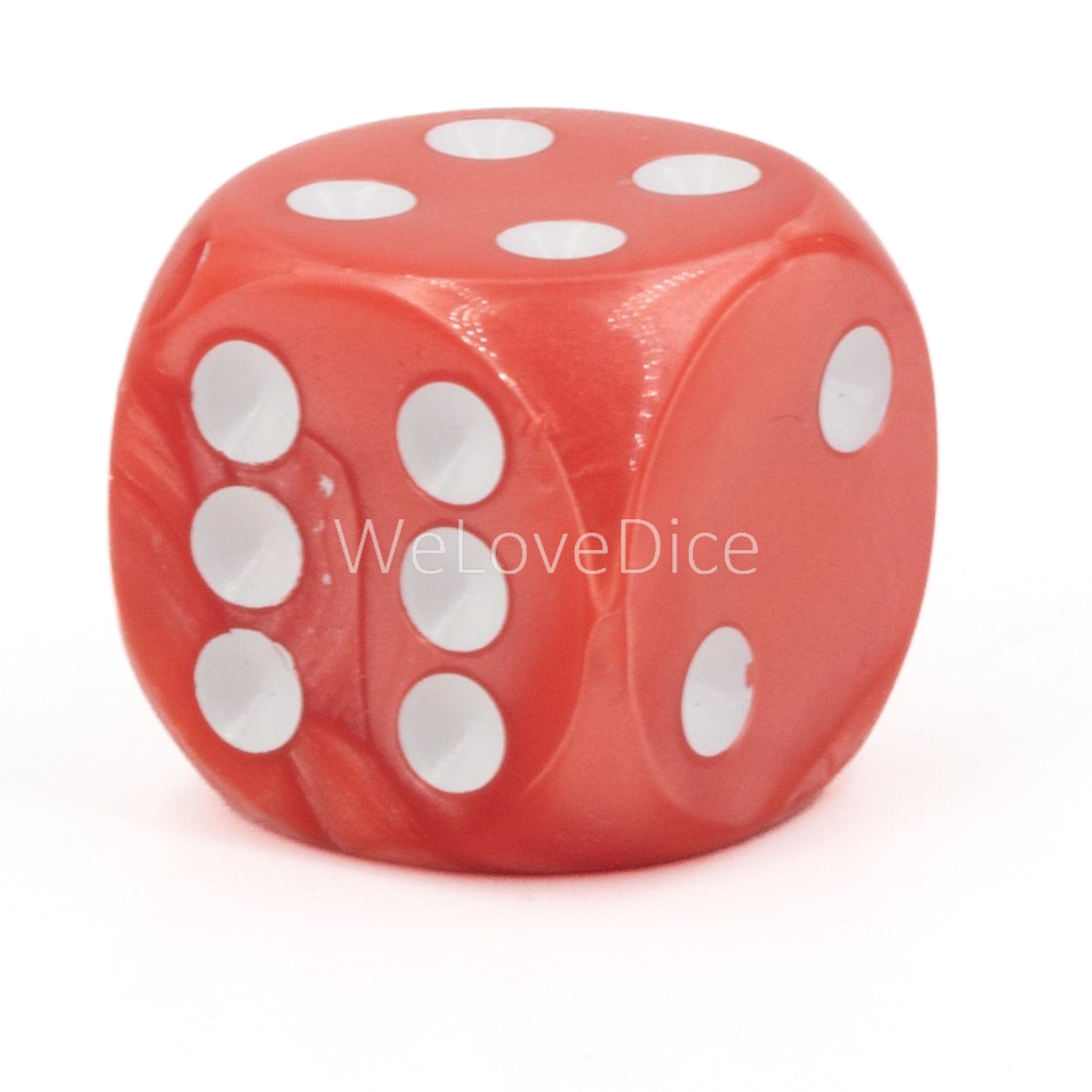 16mm W6 Würfel in lachs / weiss