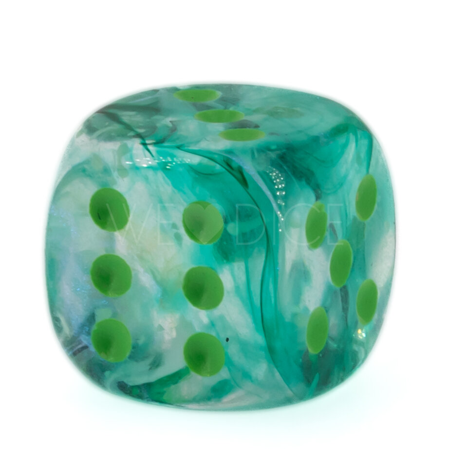 Borealis® Kelp / hellgrün 12mm W6 Würfel mit Punkten (1 Stück)
