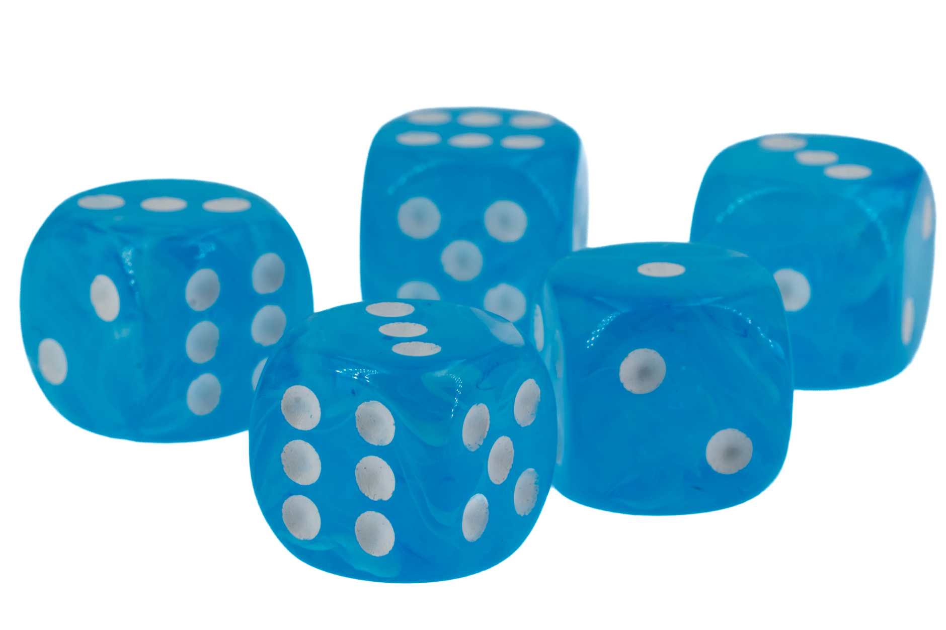 16mm W6 Würfel in himmelblau / weiß