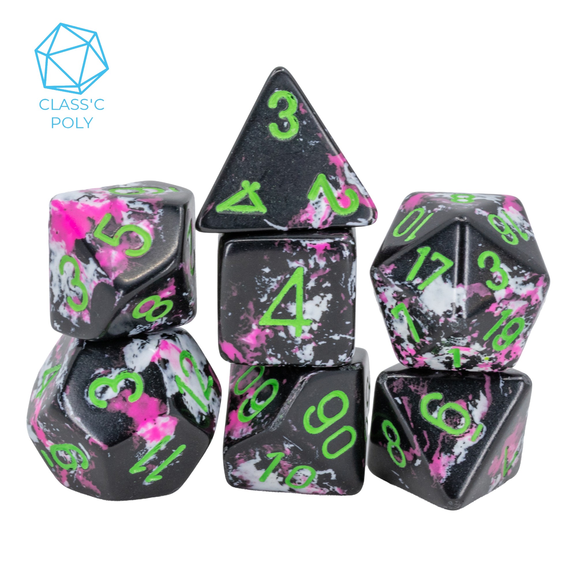 Brush™ Polyhedral Paintball™ / green 7-Würfel Set