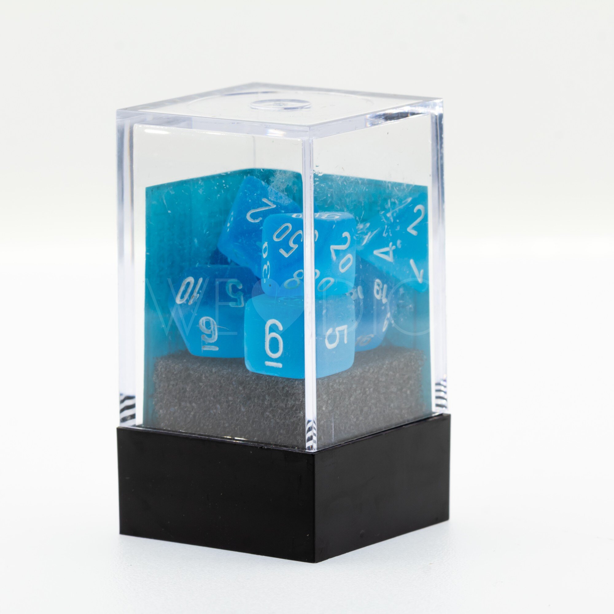Mini-hedral Frosted Polyhedral Karibikblau / Weiß 7-Würfel Set