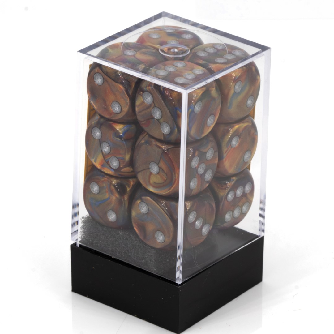 Lustrous  Gold / silber 16mm W6 Würfel Set (12 Würfel)