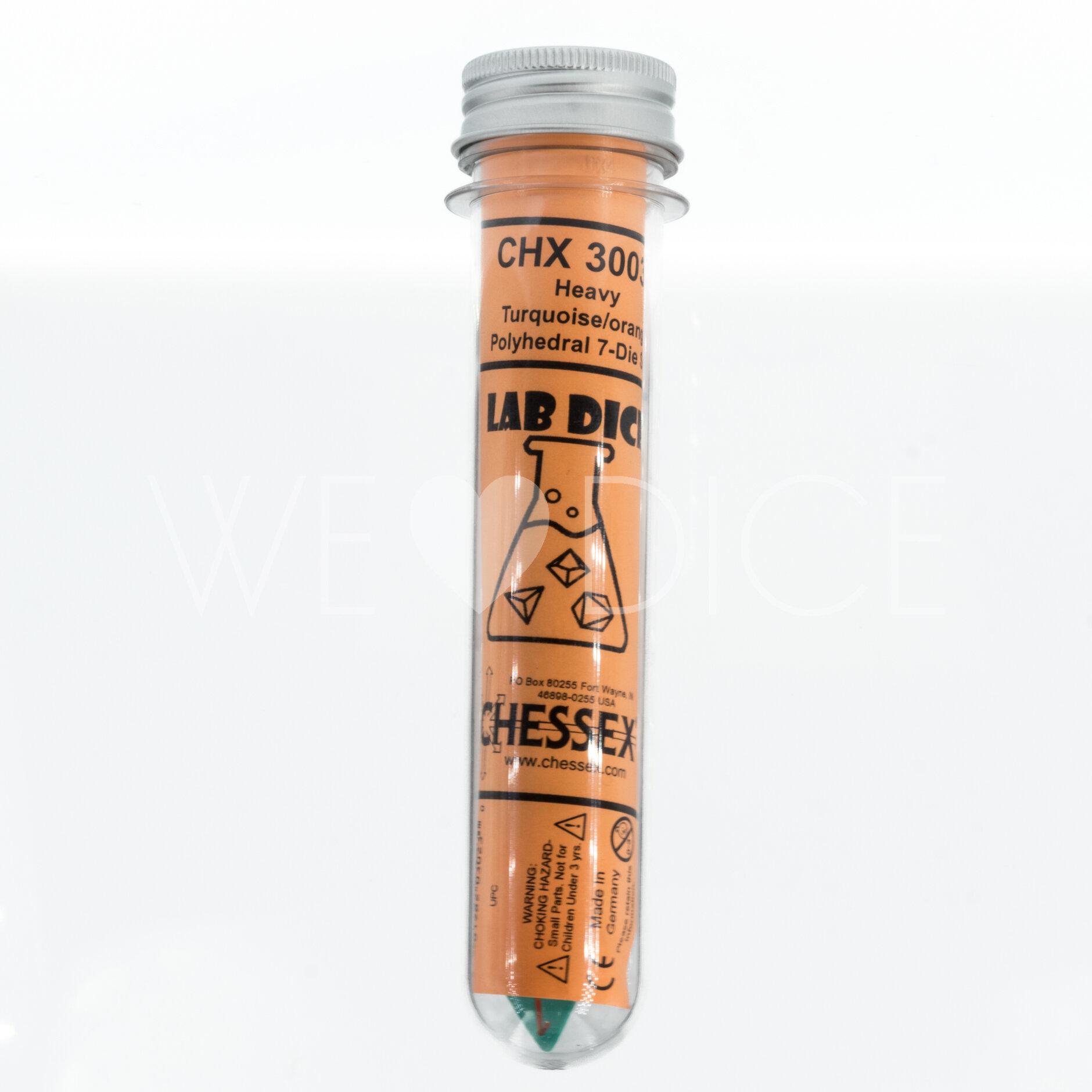 LabDice Heavy Turqoise/orange  Set 8 Stück