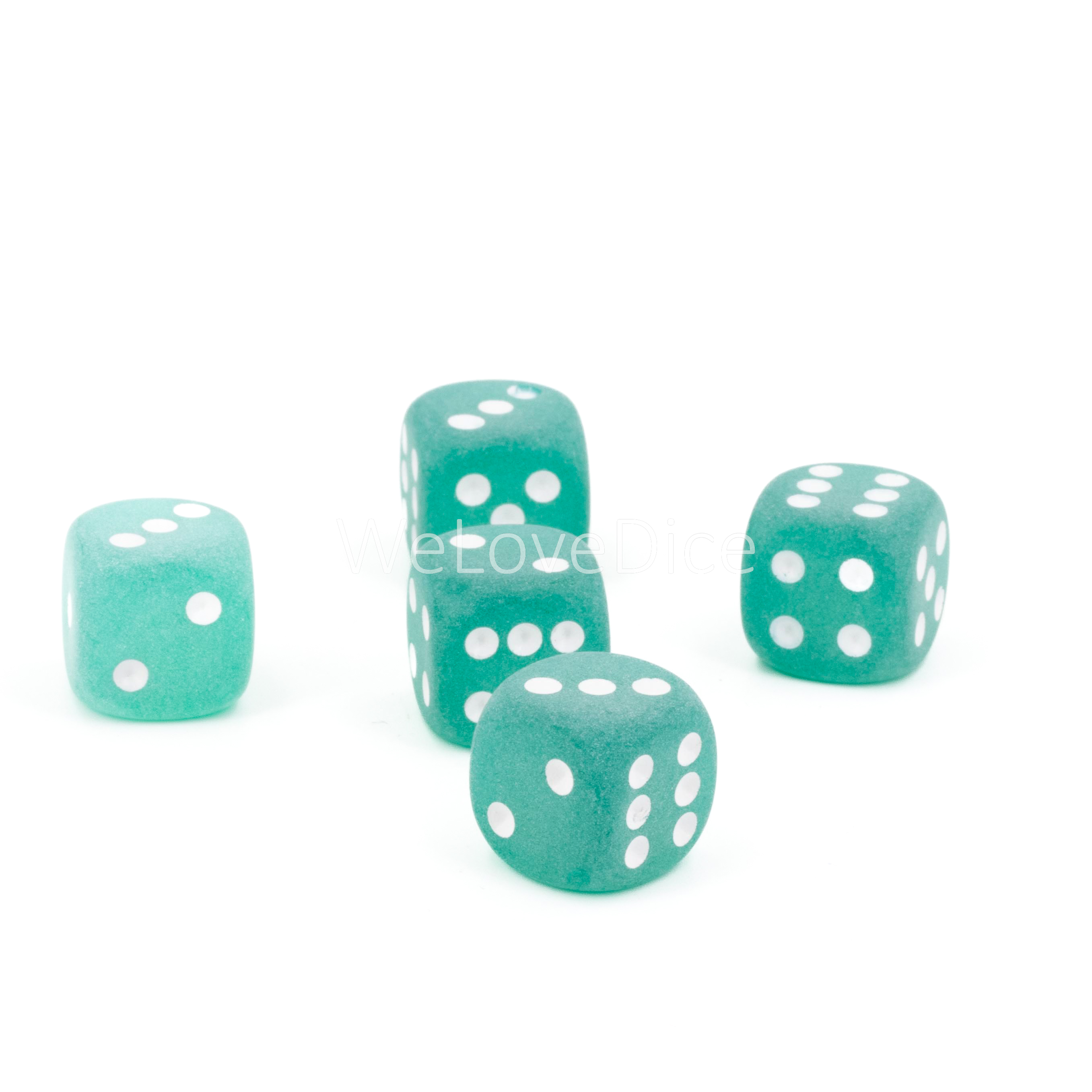 16mm W6 Würfel in Grün / Weiß Matt