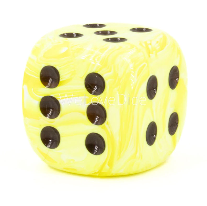 22mm  D6 Dice in neon yellow / black