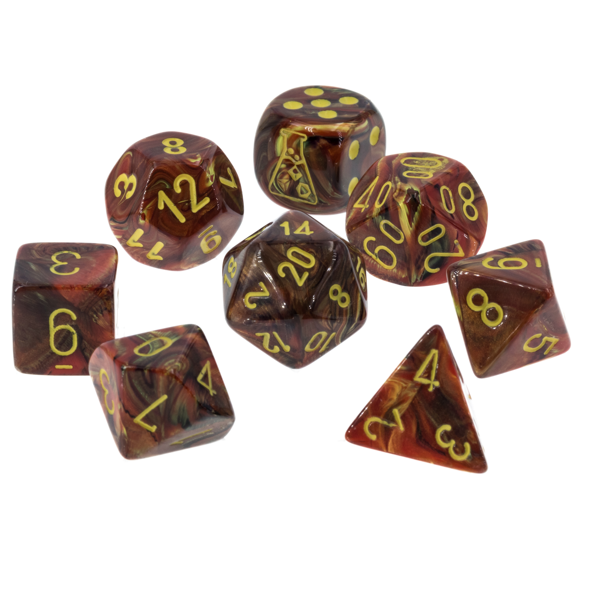 LabDice Vortex® Underworld/yellow  Set 8 Stück