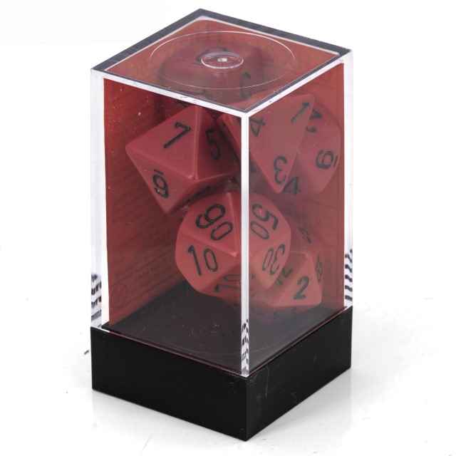 Satt Polyhedral rot / schwarz 7-Würfel Set