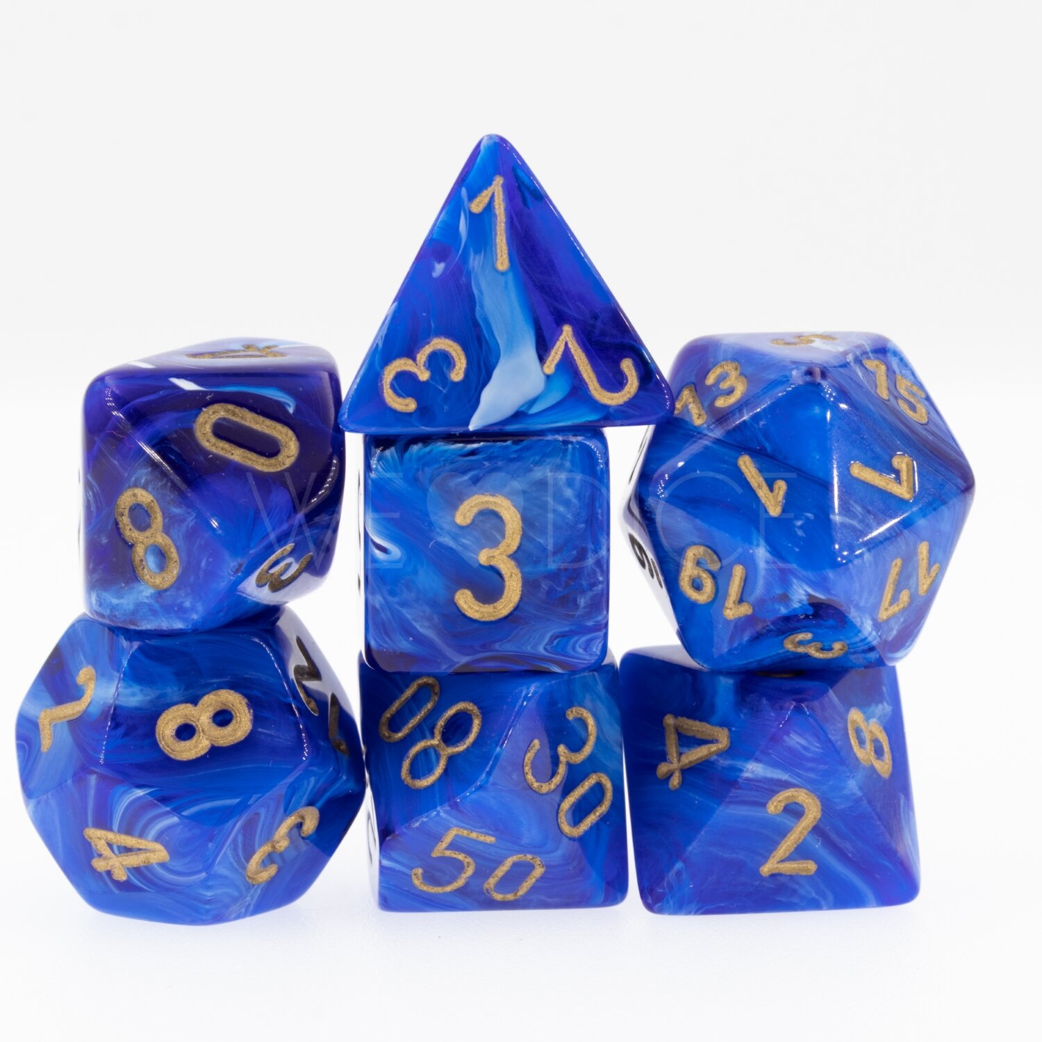 Vortex® Polyhedral Blau / Gold 7-Würfel Set