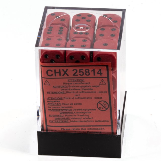 Satt rot / schwarz 12mm W6 Würfel Set (36 Würfel)