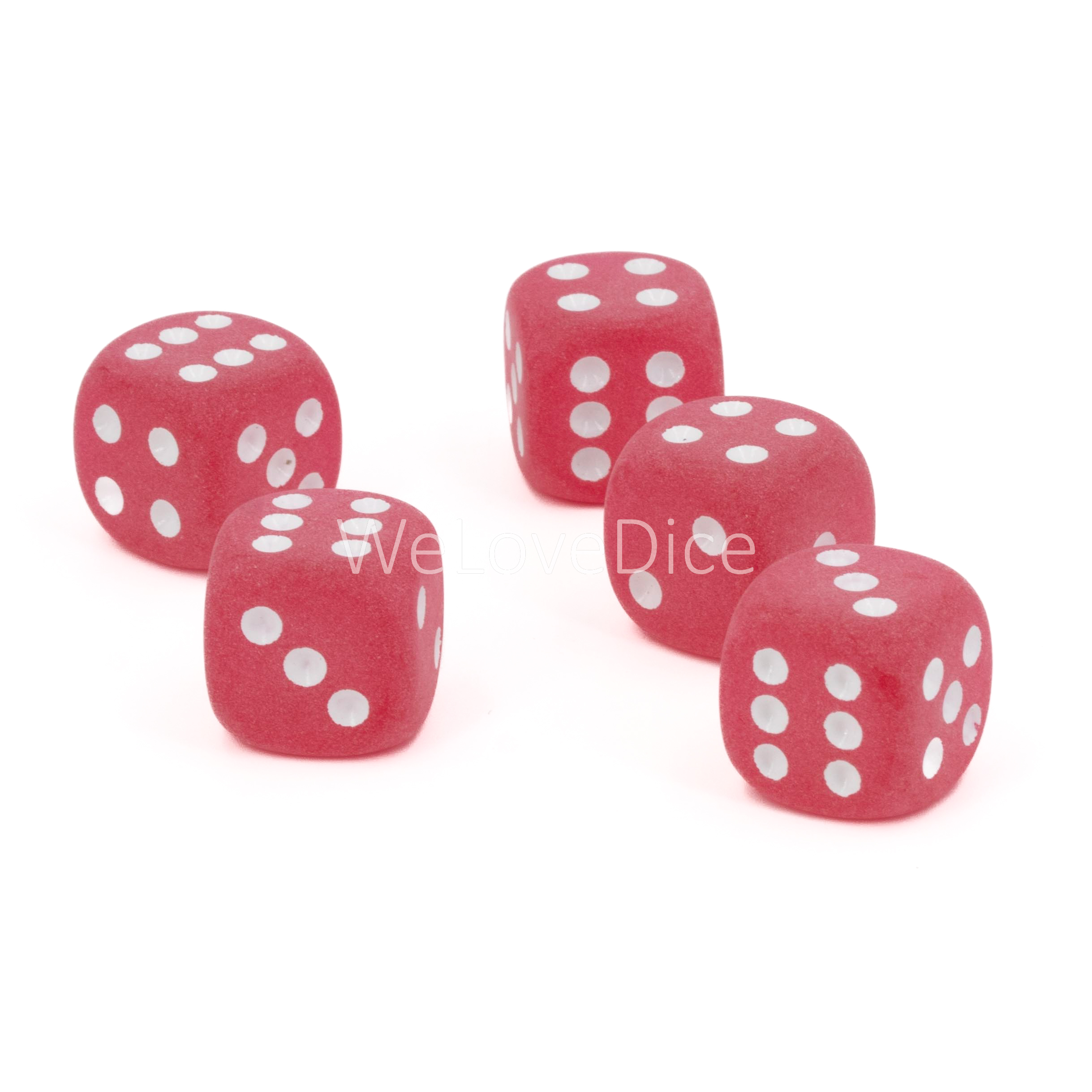 16mm  D6 Dice in Fuchsia / White Frosted