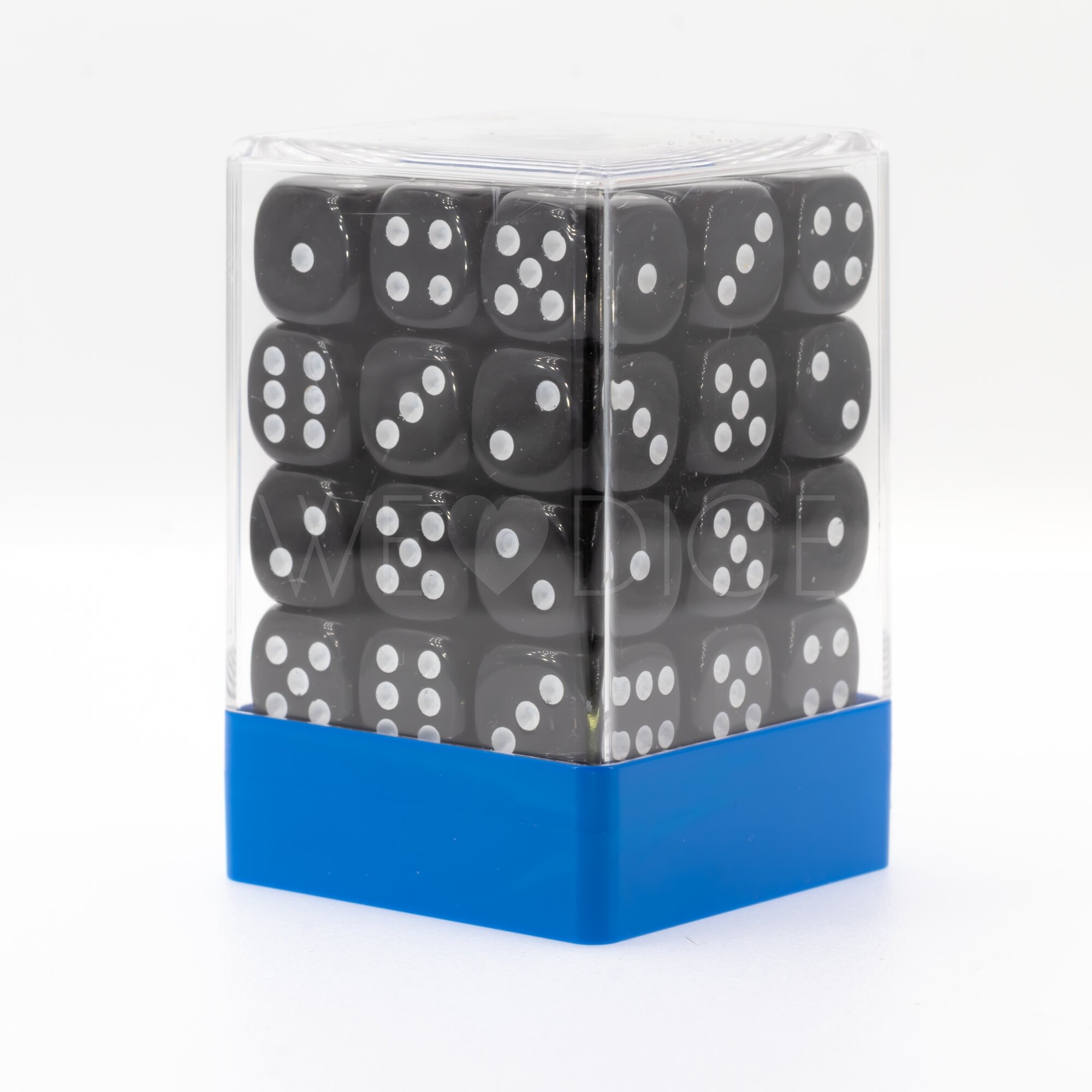 Opaque black / white 12mm D6 Dice Set  (36Pcs)