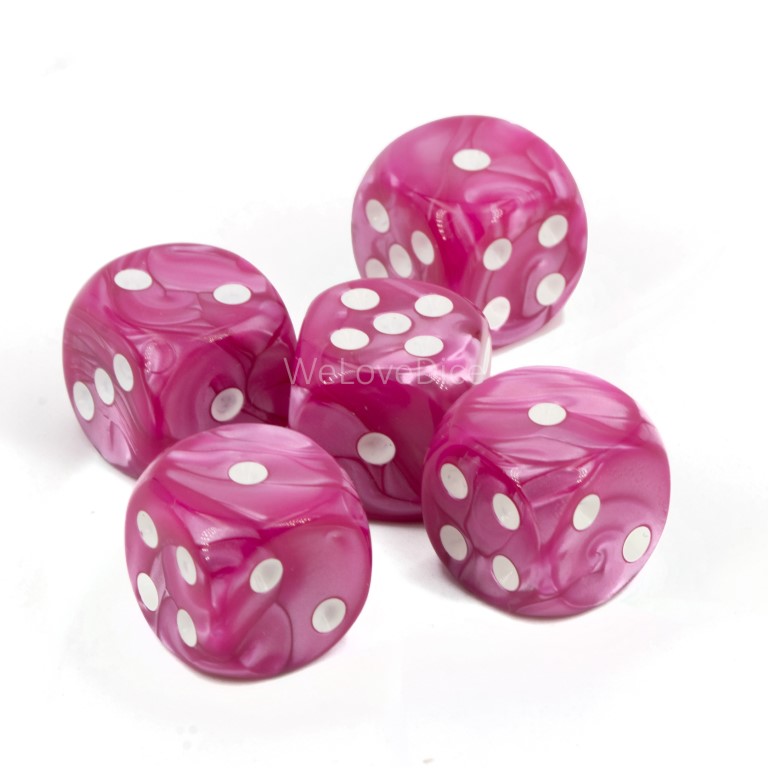 16mm W6 Würfel in lila / weiss