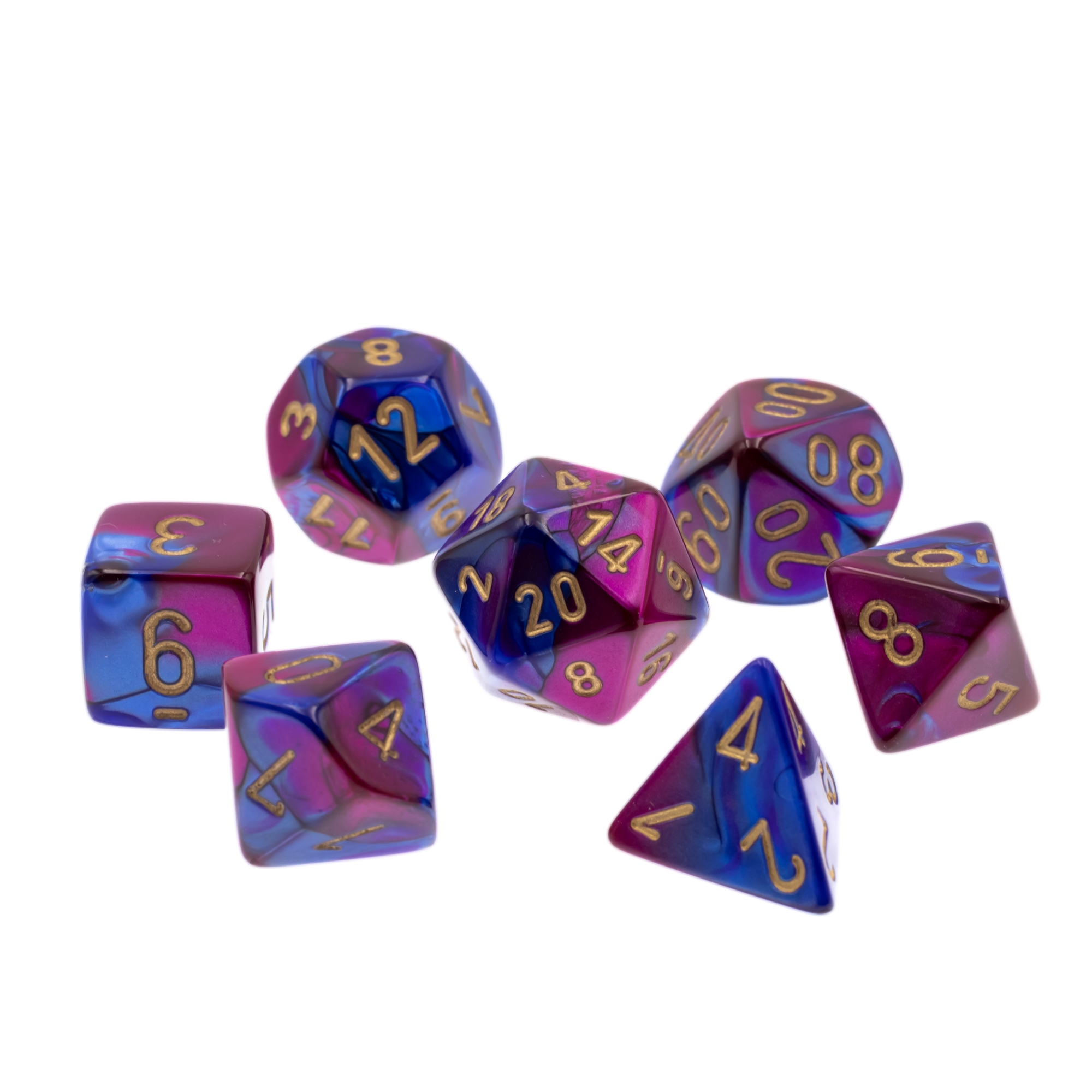 Gemini® Polyhedral Blau-Lila / gold 7-Würfel Set