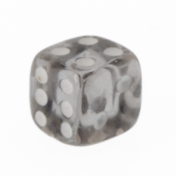 5mm  D6 Dice in grey / white Translucent