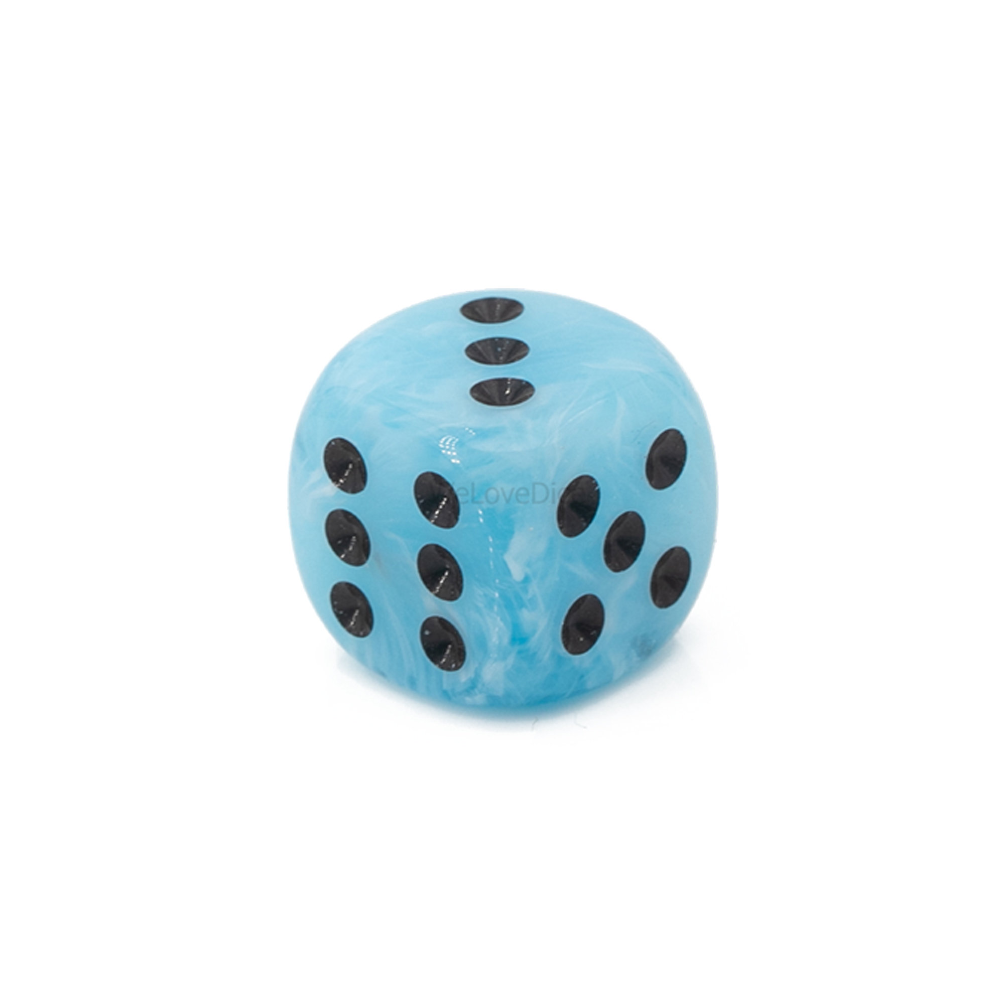 12mm Würfel in himmelblau / schwarz Marmor