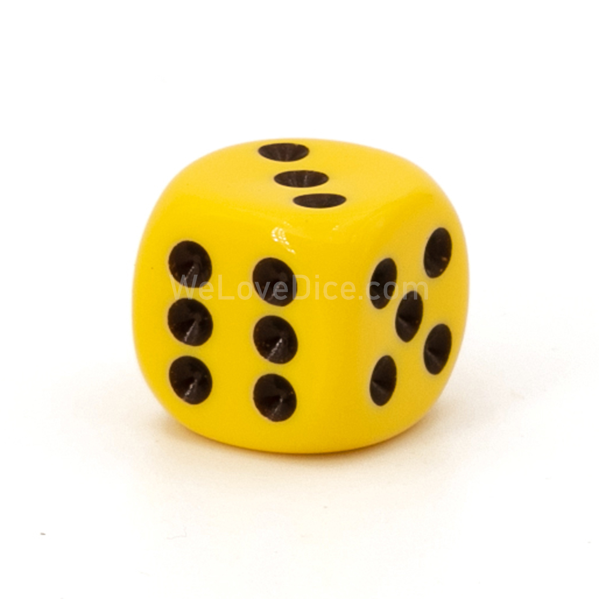 16mm  D6 Dice in yellow / black