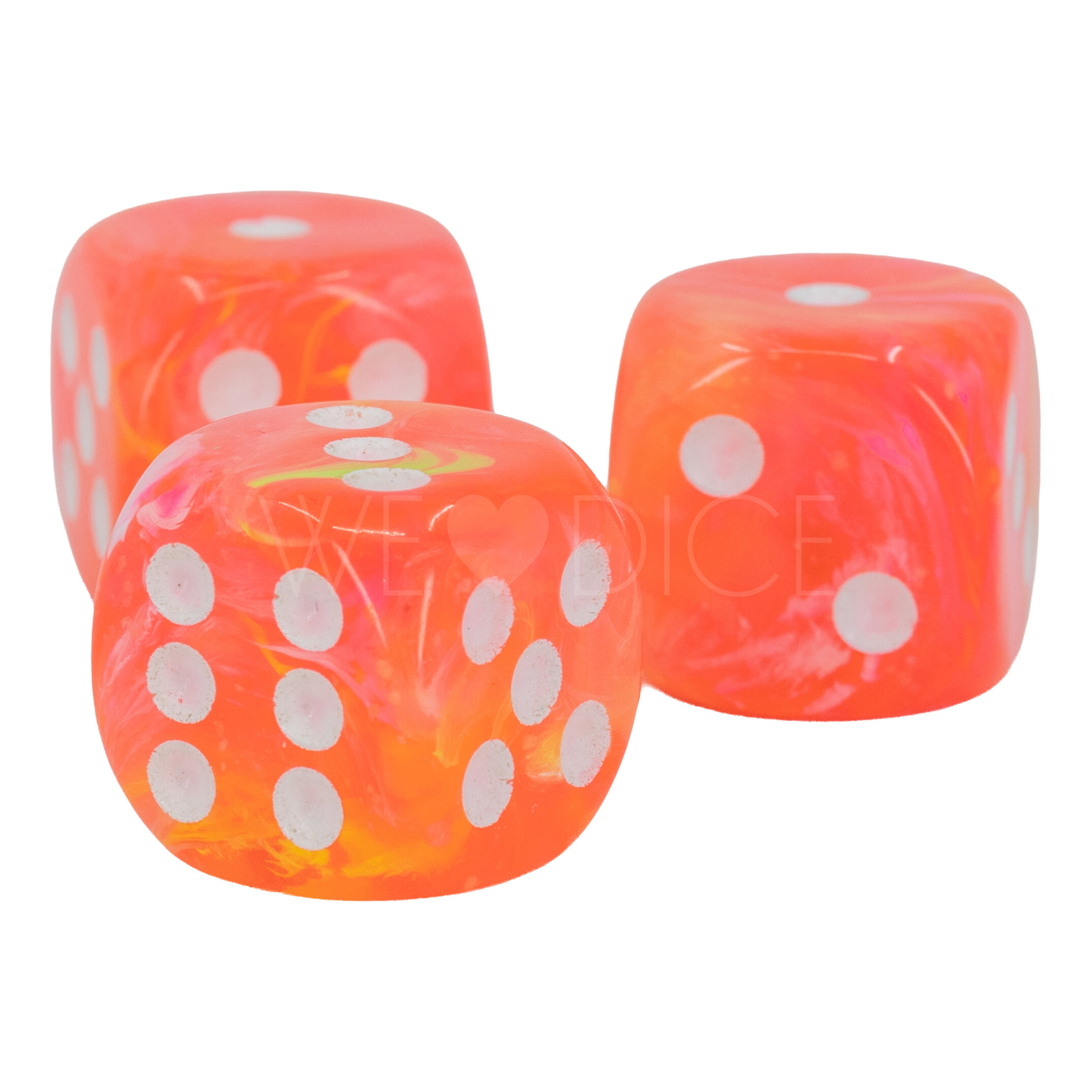 Festive® Dahlia / white 16mm D6 Dice Set (12 dice)