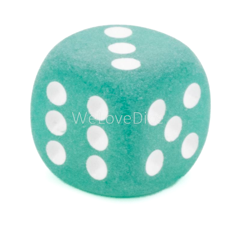 16mm W6 Würfel in Grün / Weiß Matt