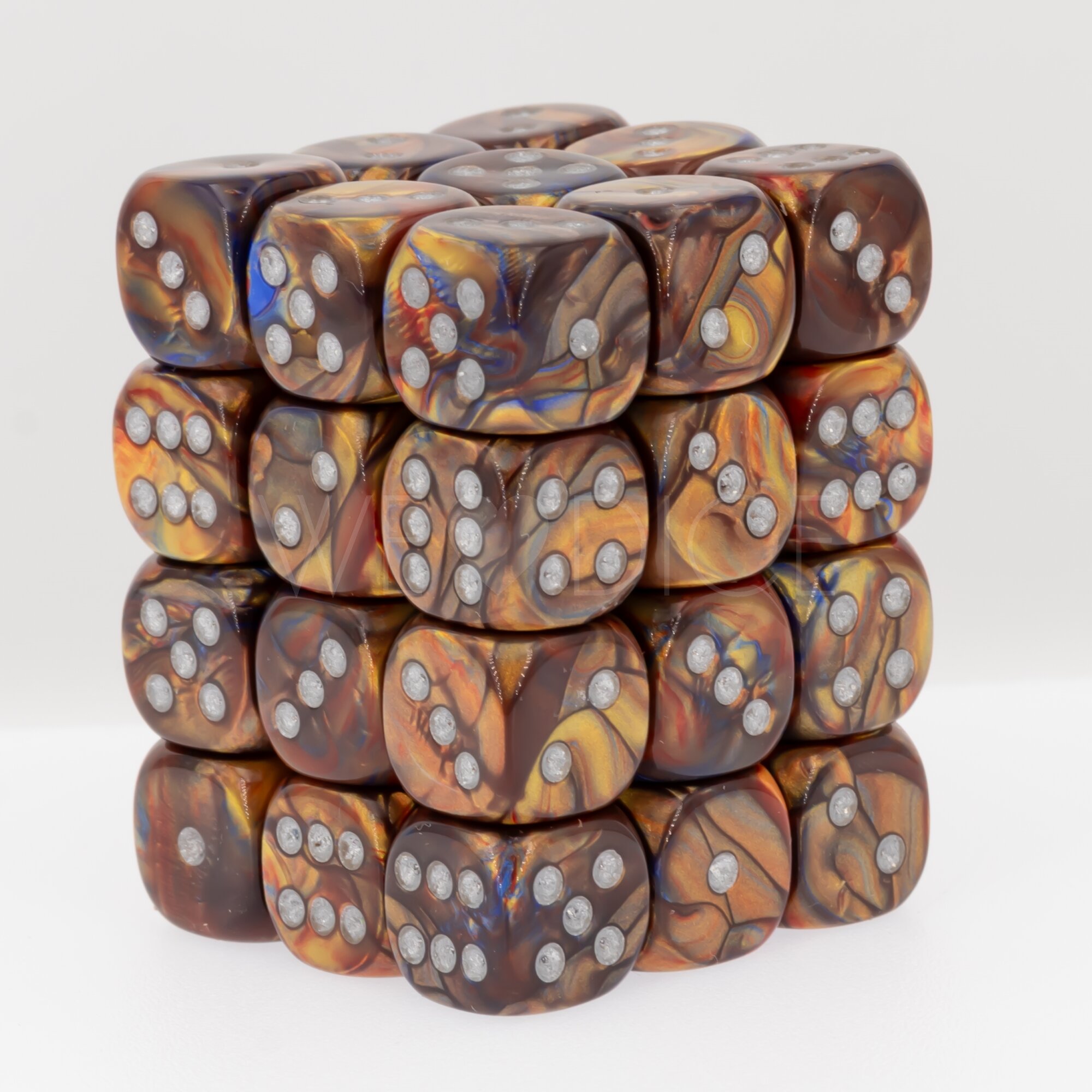 Lustrous  Gold / silber 12mm W6 Würfel Set (36 Würfel)