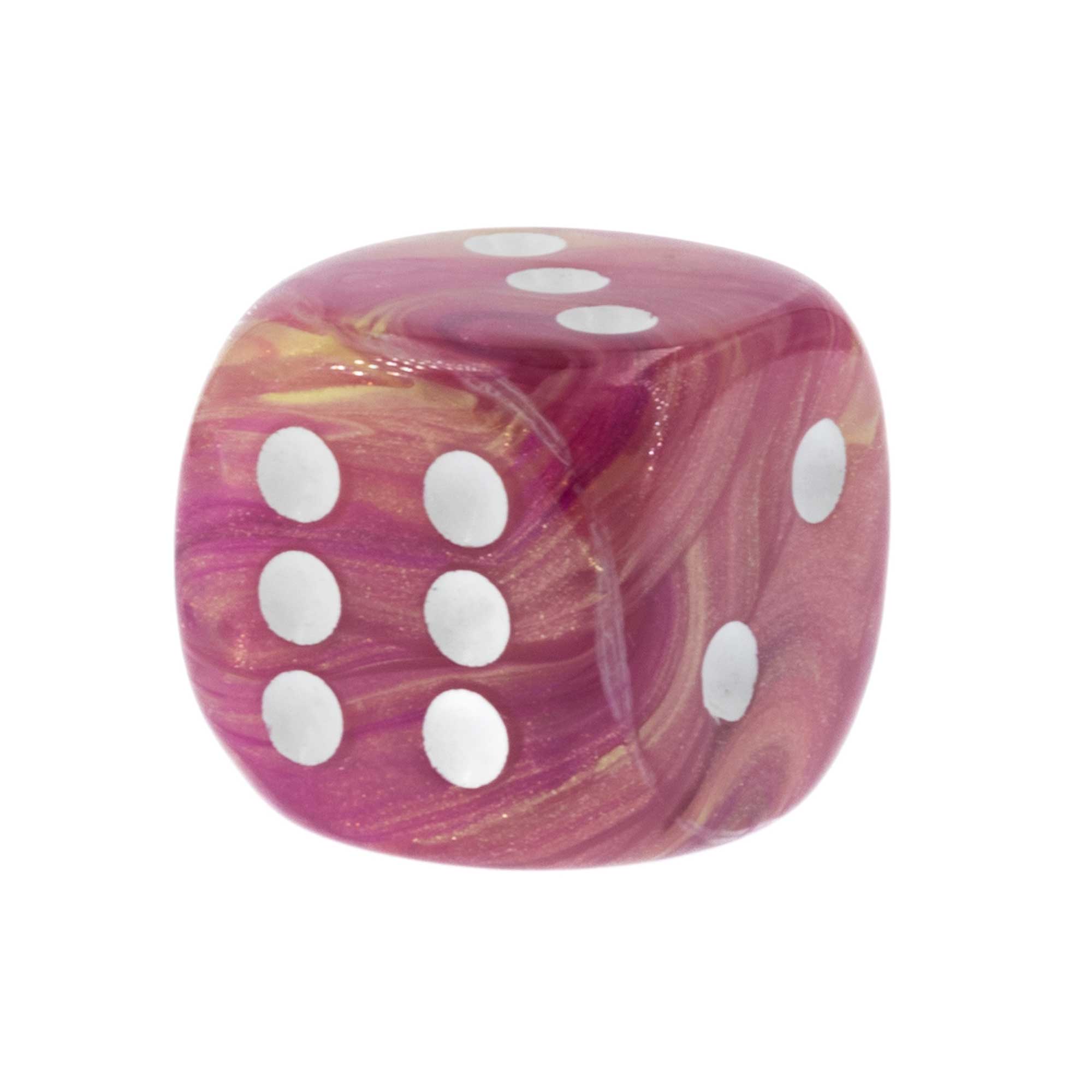 18mm  D6 Dice in amethyst / white  Aurelia, Marbled