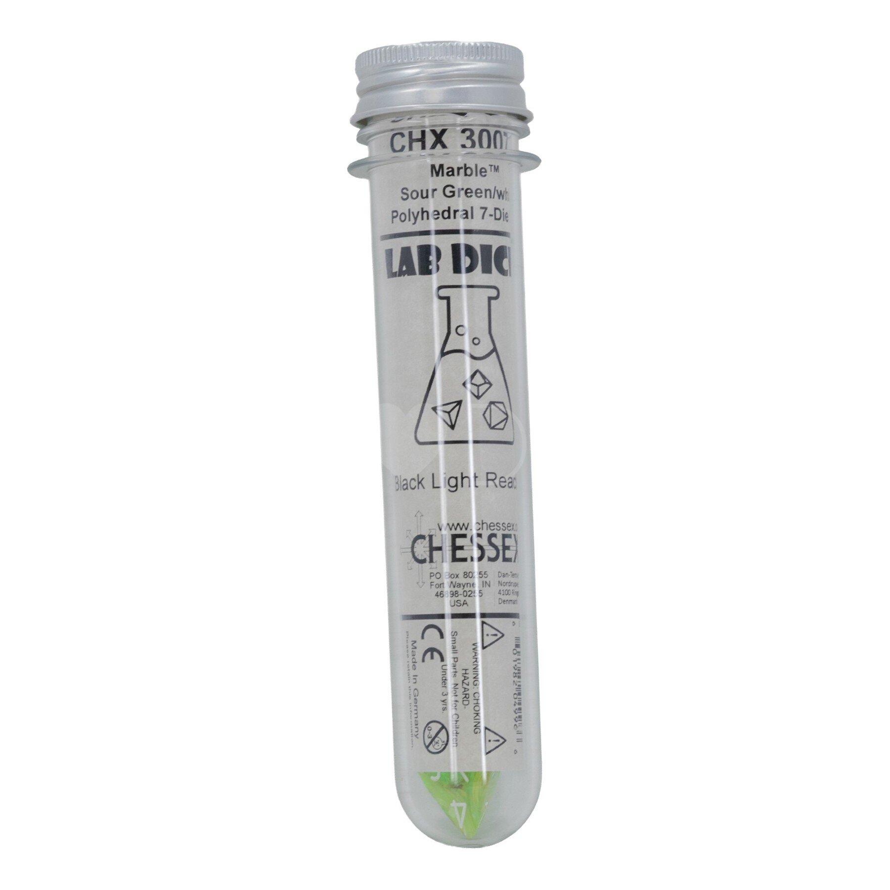 LabDice Marble  Sour Green / white  Set 8 Stück