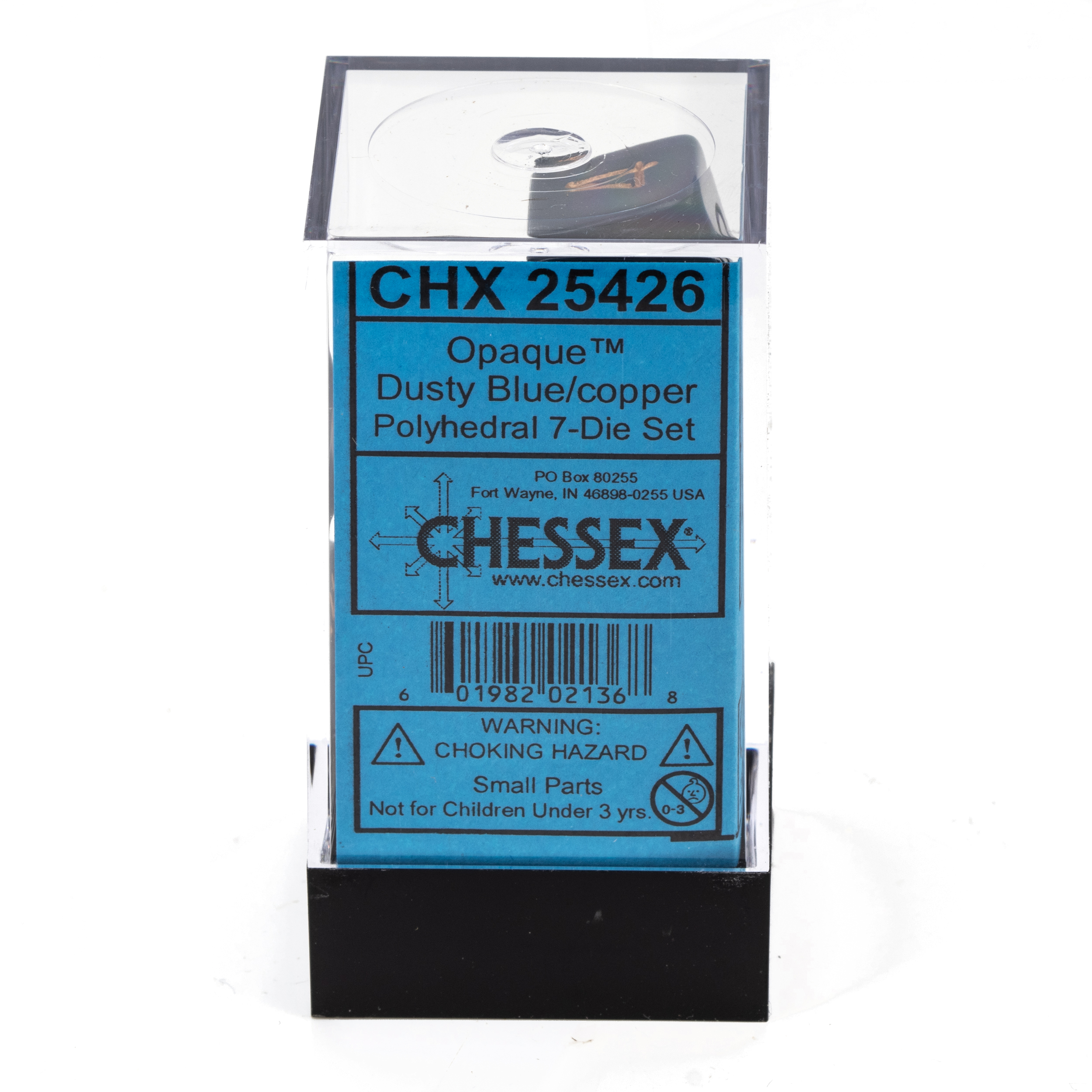 Satt Polyhedral puder blau / kupfer 7-Würfel Set