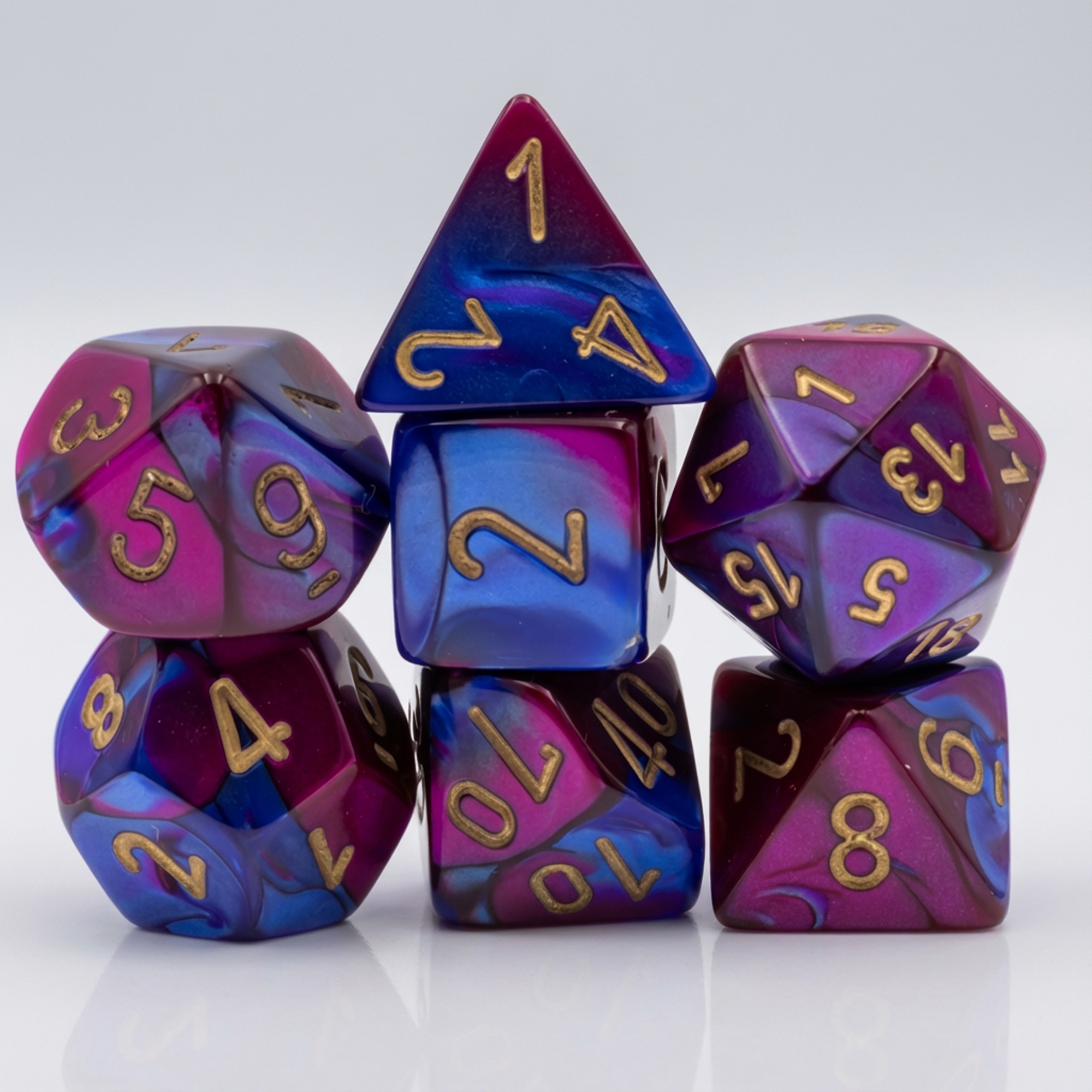 Gemini® Polyhedral Blau-Lila / gold 7-Würfel Set