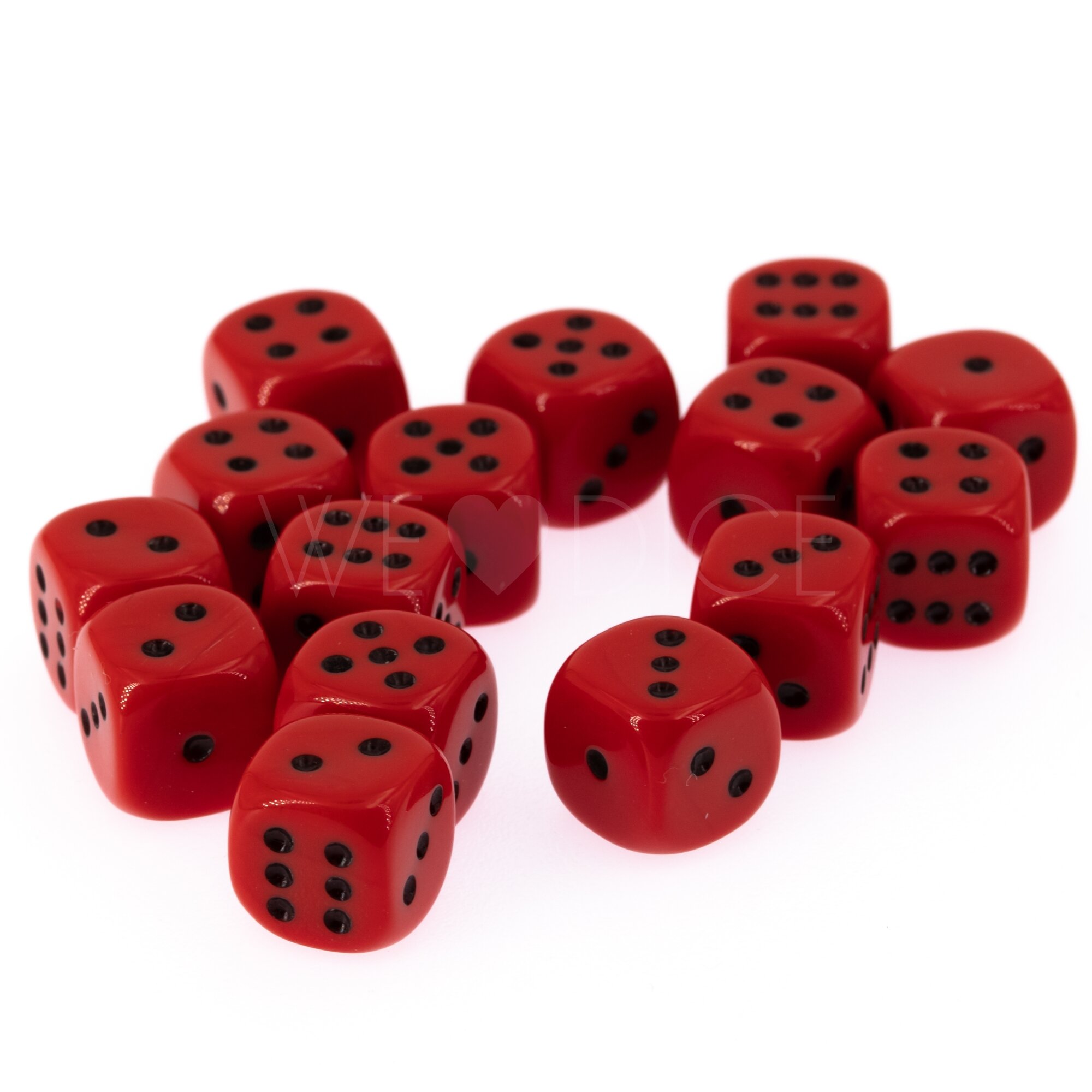 10mm W6 Würfel in rot / schwarz