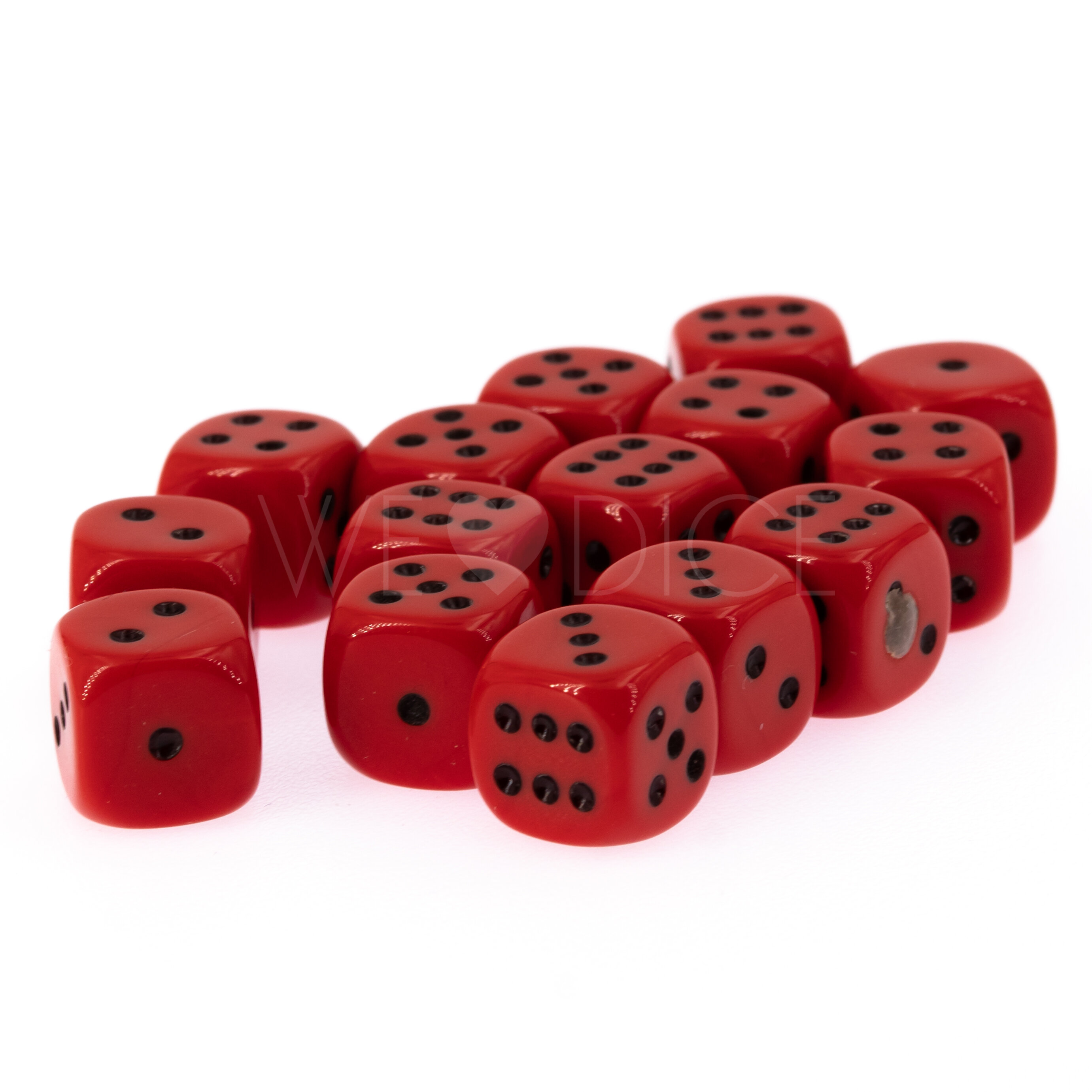 10mm W6 Würfel in rot / schwarz